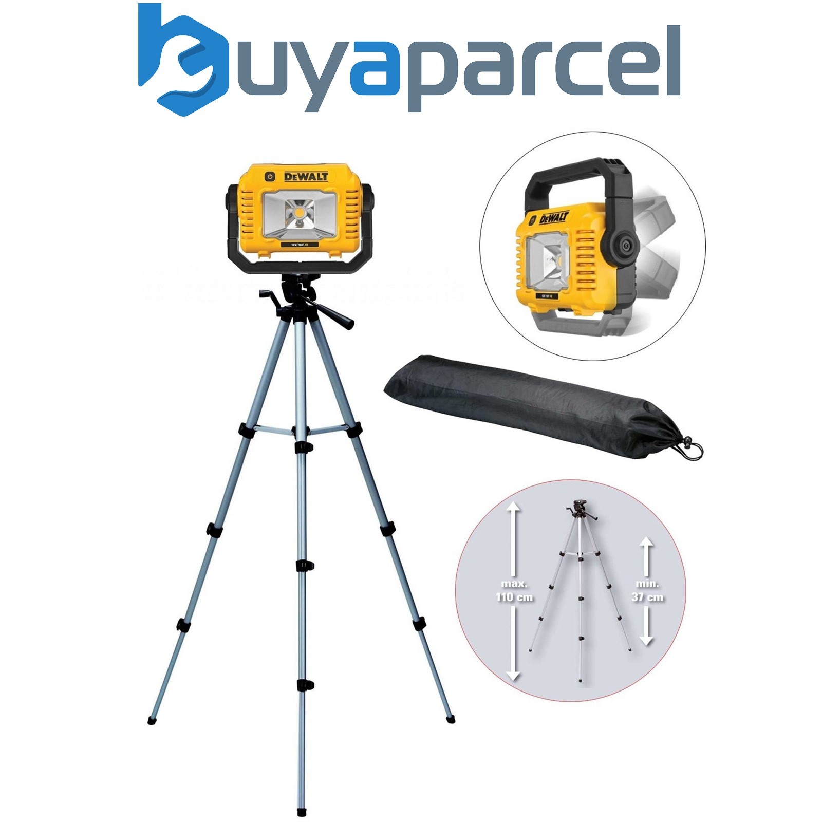 Dewalt DCL077 18v XR LED Light Site Light Pivot Head Cordless 2000 Lumen +Tripod