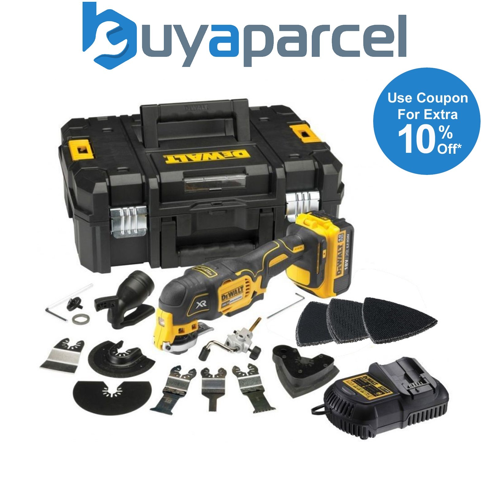 Dewalt DCS355M1 18v XR Brushless Oscillating Multi Tool + 35 Accessory Kit TSTAK