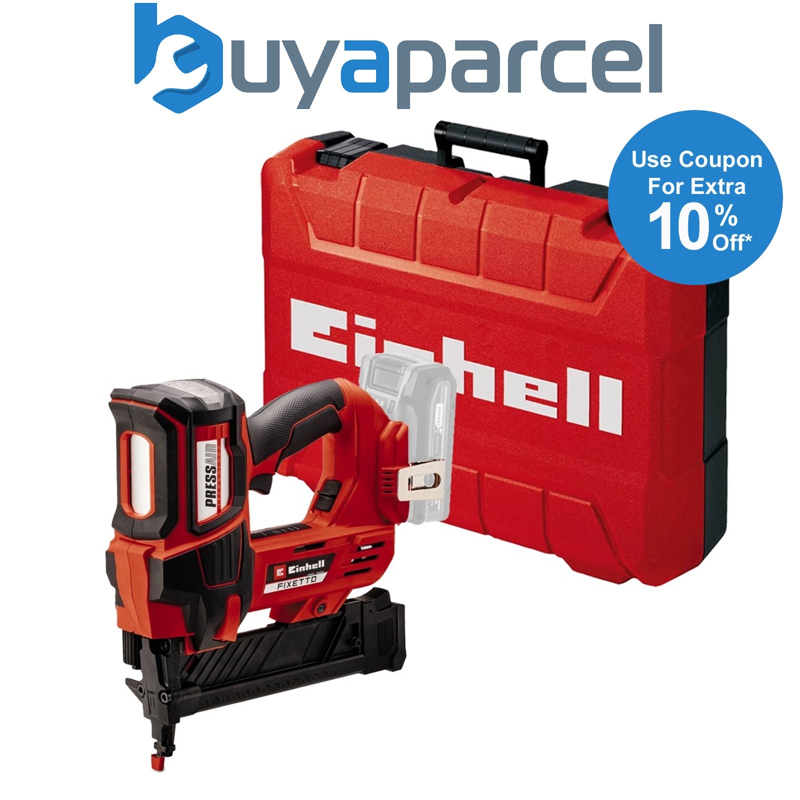 Einhell Power X-Change 18v Cordless Stapler Gun Tacker FIXETTO + Carry Case