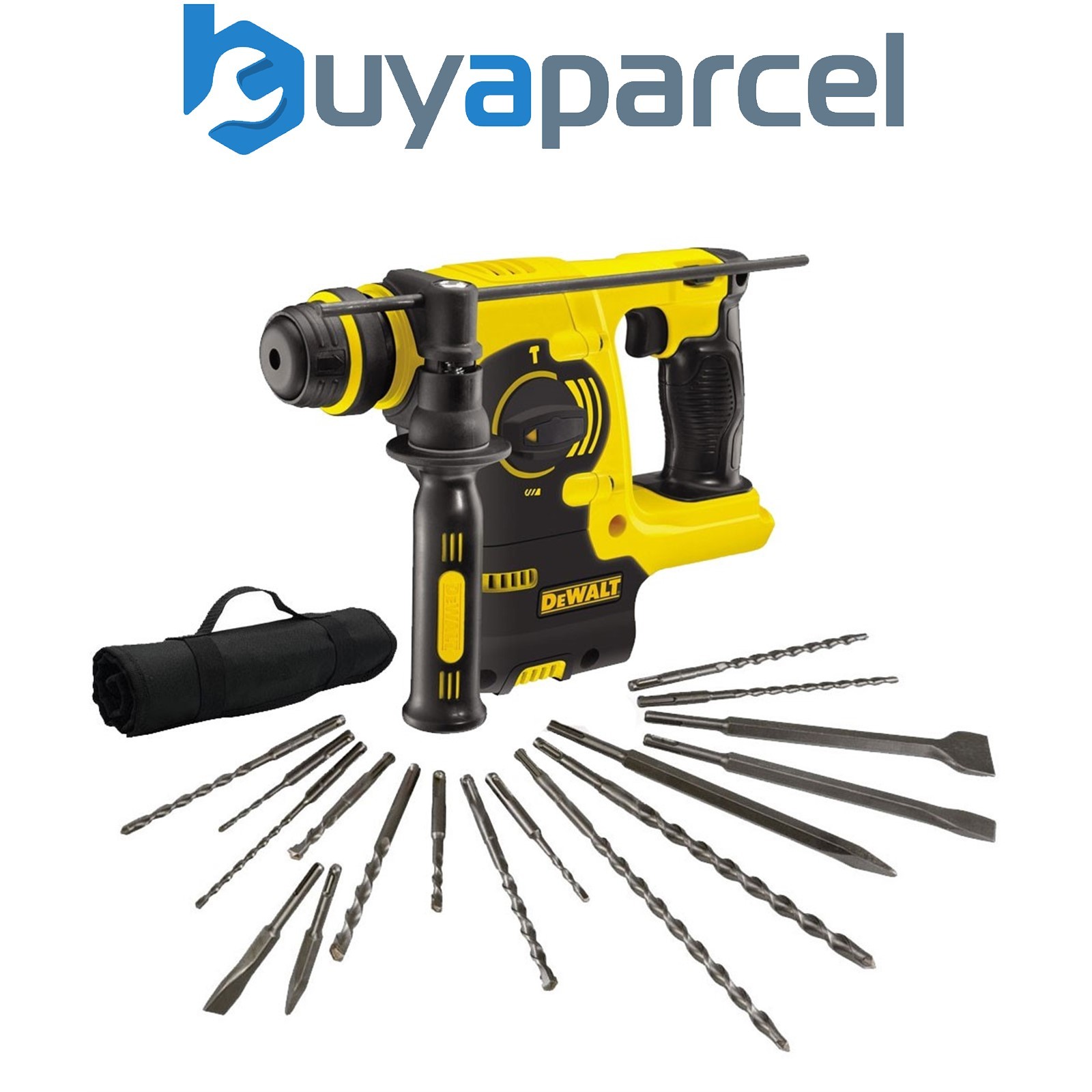 Dewalt DCH253N 18v 3kg SDS+ Rotary Hammer Drill Bare + 17 Piece SDS Chisel Set
