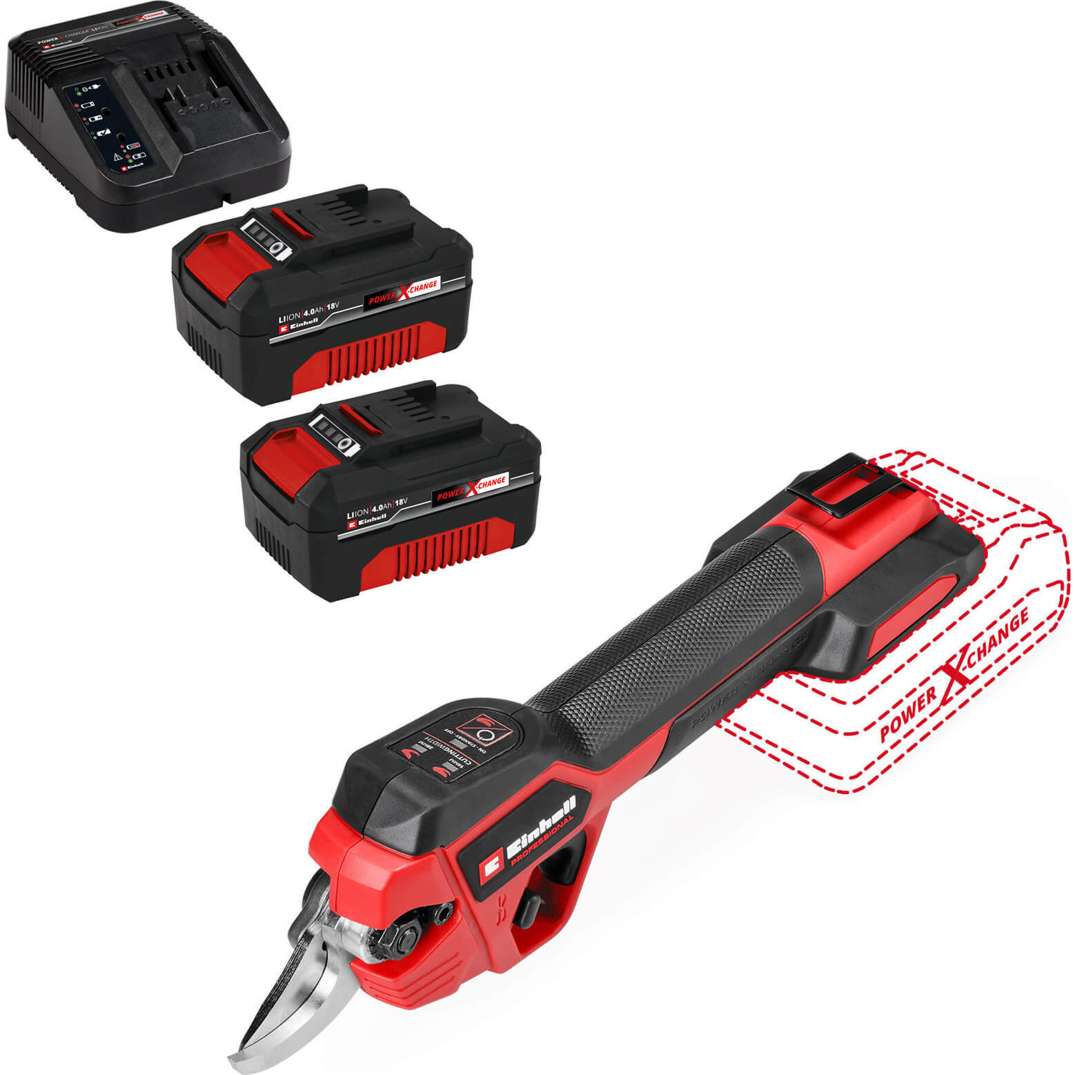 Einhell Professional GP-LS 18/28 Li BL 18v Cordless Brushless Pruning Shears 2 x