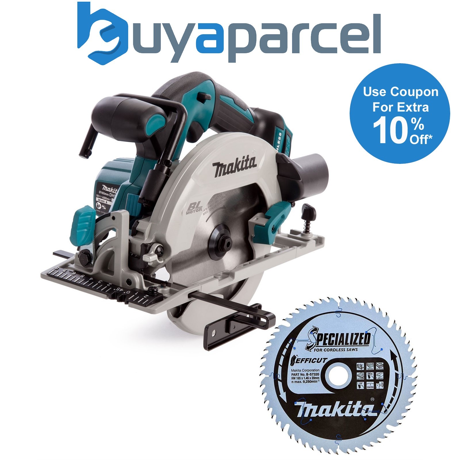 Makita DHS680Z 18v LXT Cordless Brushless Circular Saw 165mm Bare Efficut Blade