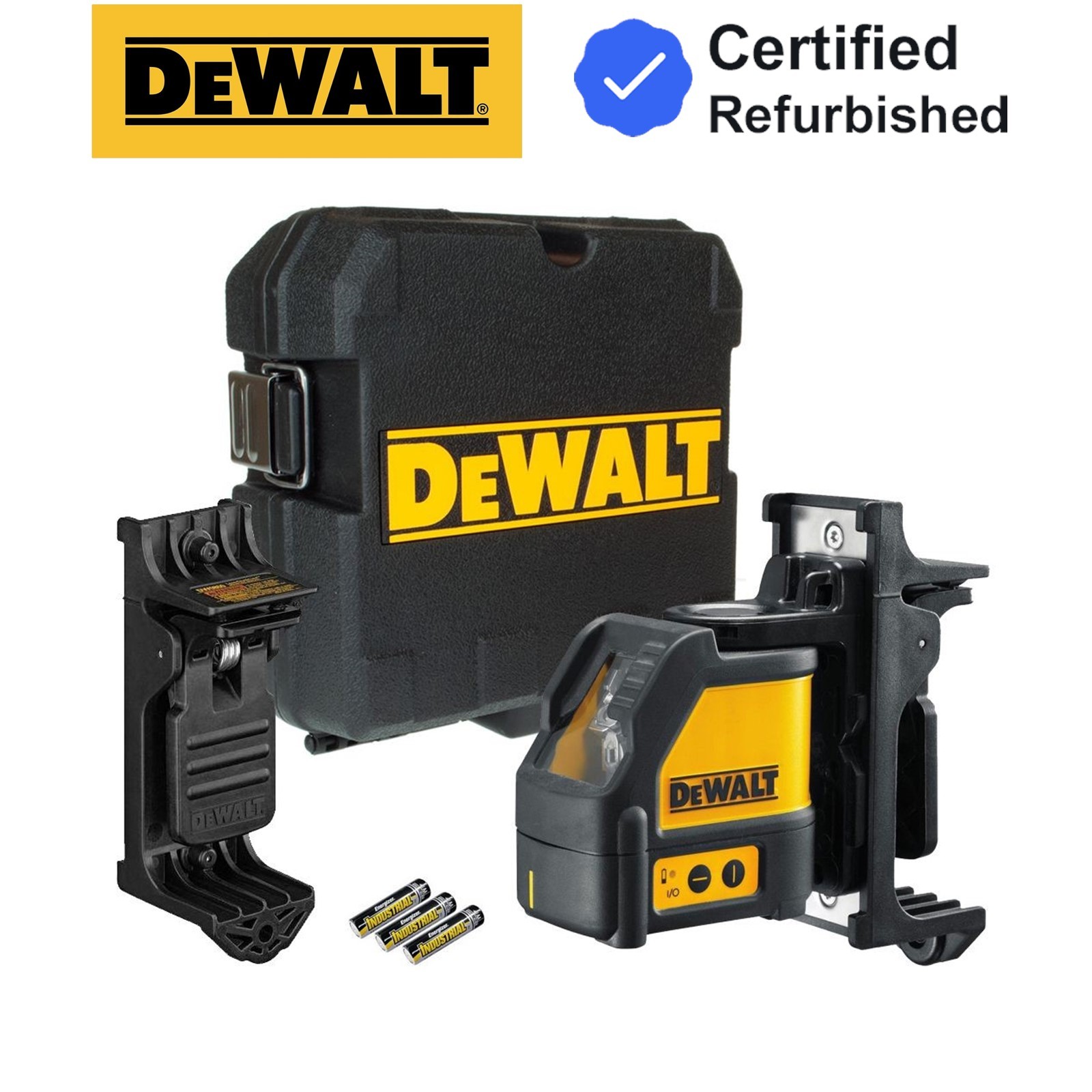 Dewalt DW088K CLL Cross Line Self Levelling Laser Level Kit + Wall Bracket +Case