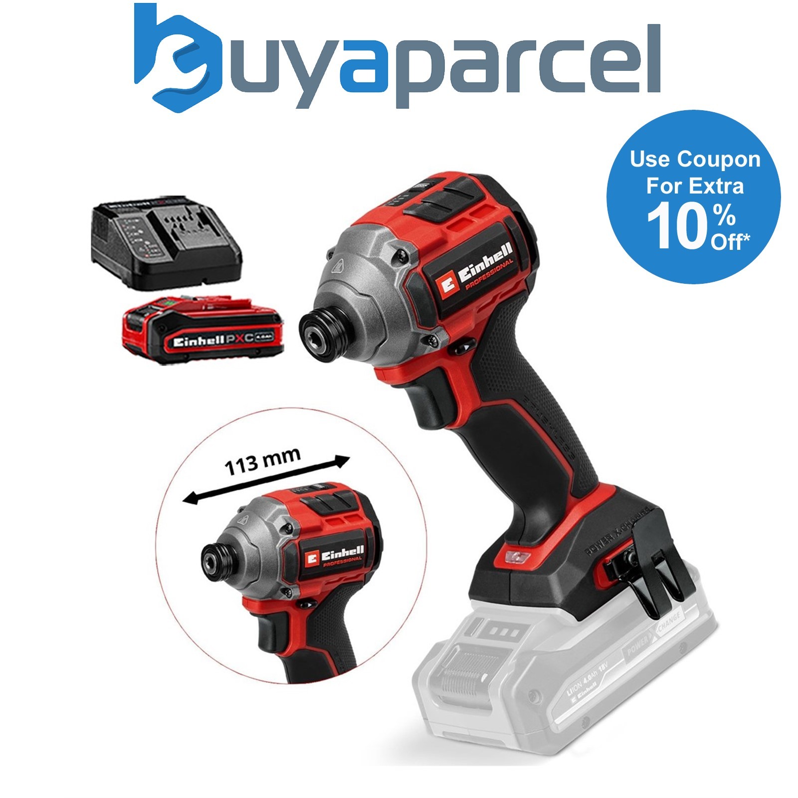 Einhell Professional Brushless 18v Impact Driver TP-CI 18/250 250Nm + 4AH Kit