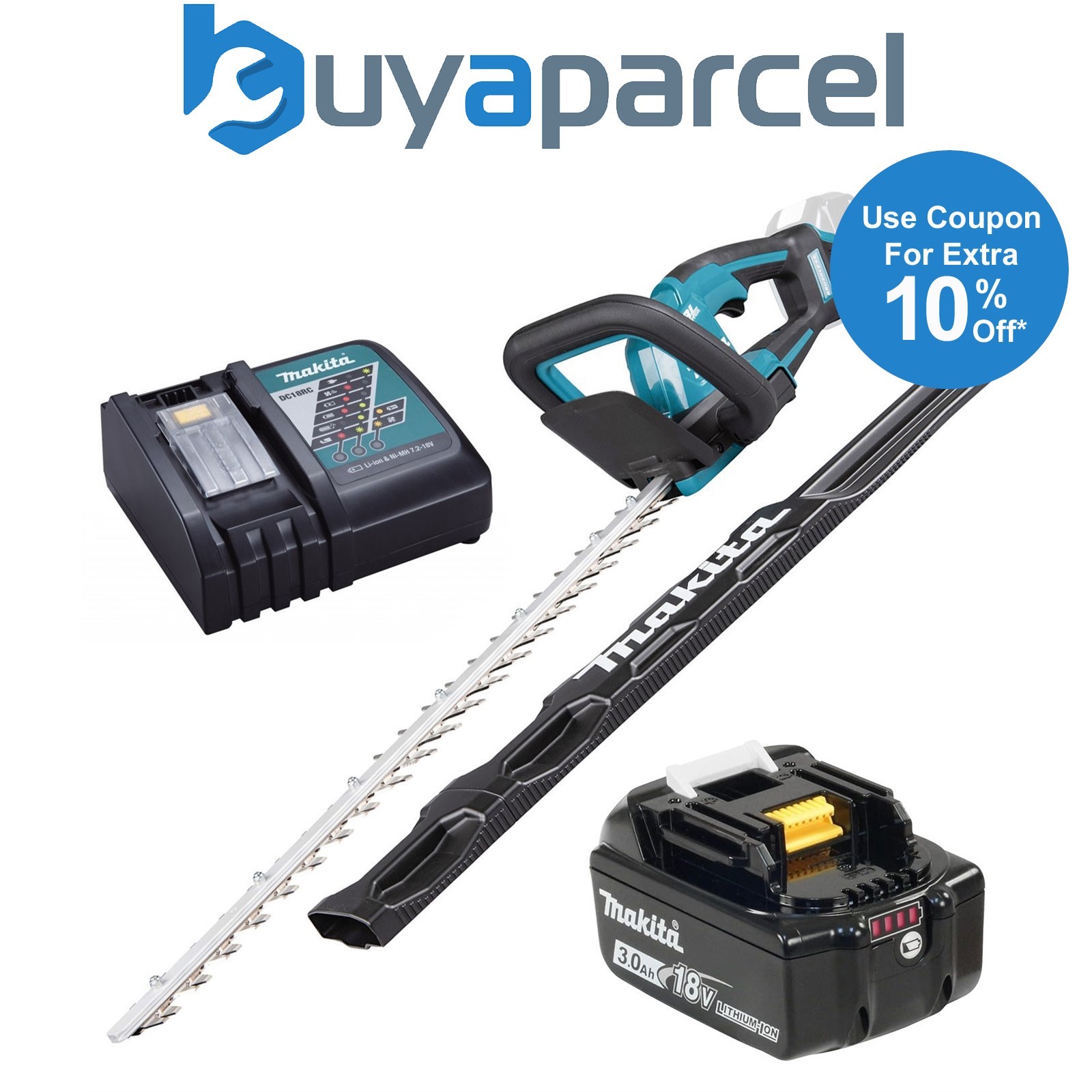 Makita DUH506 18V LXT BL Brushless Motor 50cm Hedge Trimmer 500mm + 5ah Battery