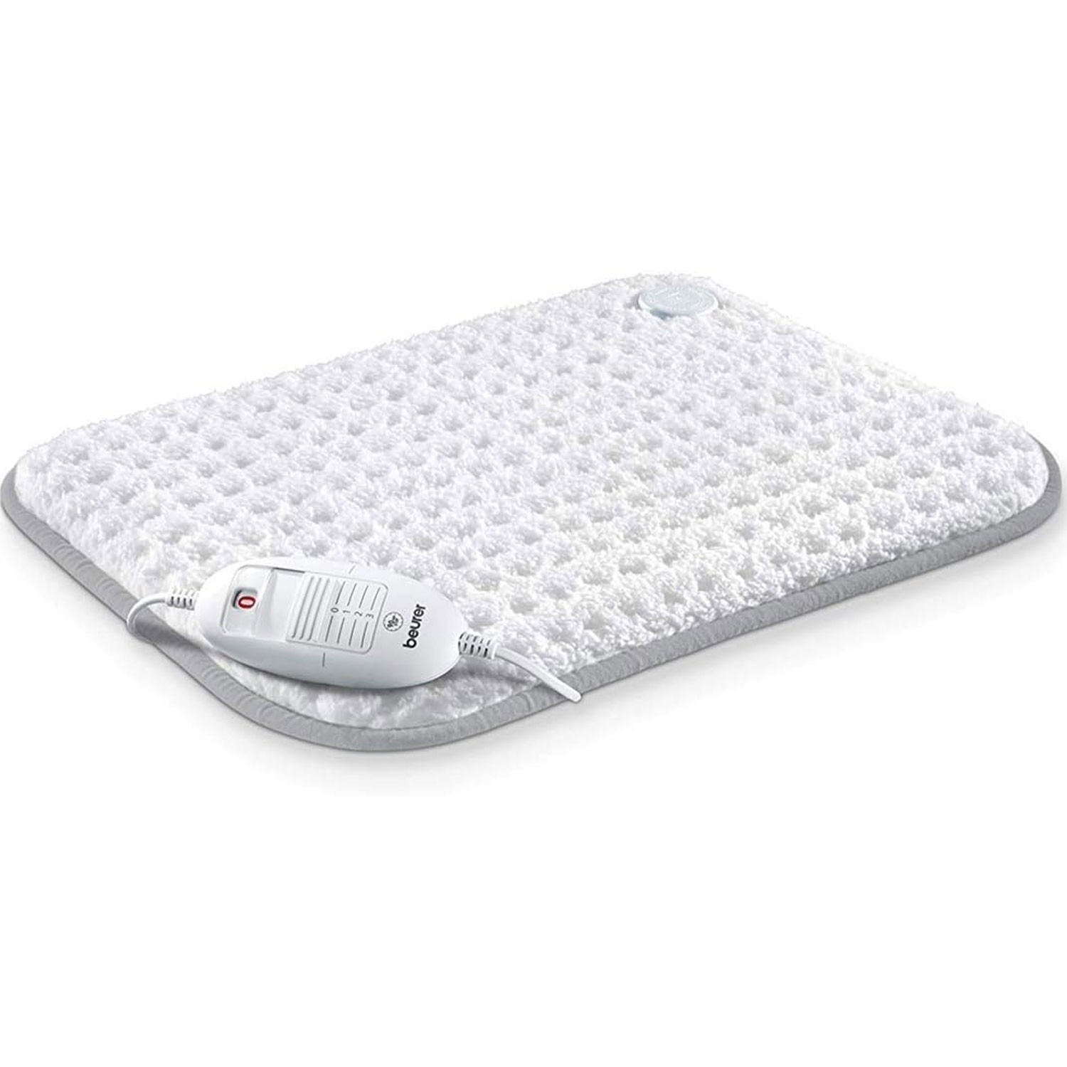Beurer Super Soft Heating Pad 100W – Turbo Heat, 3 Temp Settings, Fleece, White