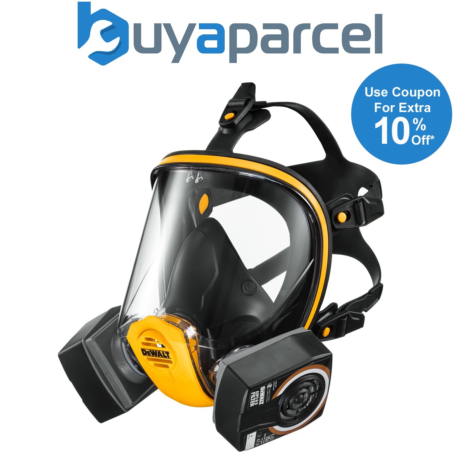 Dewalt Medium A2P3 Filter Full Face Protection Mask Visor Dust Mask Respirator