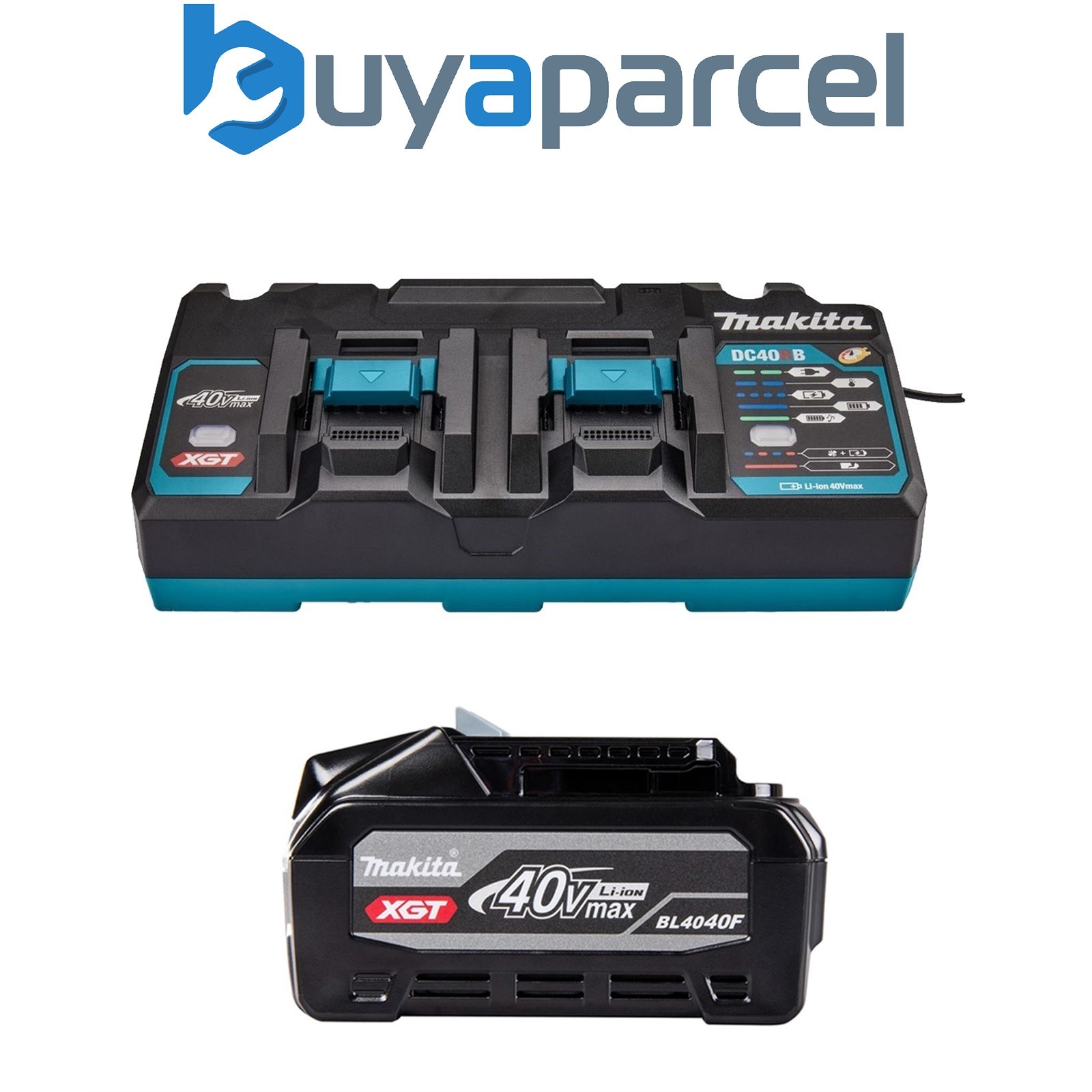 Makita BL4040F 40V Max 4Ah Li-ion XGT Battery + DC40RB 40V Twin Fast Charger