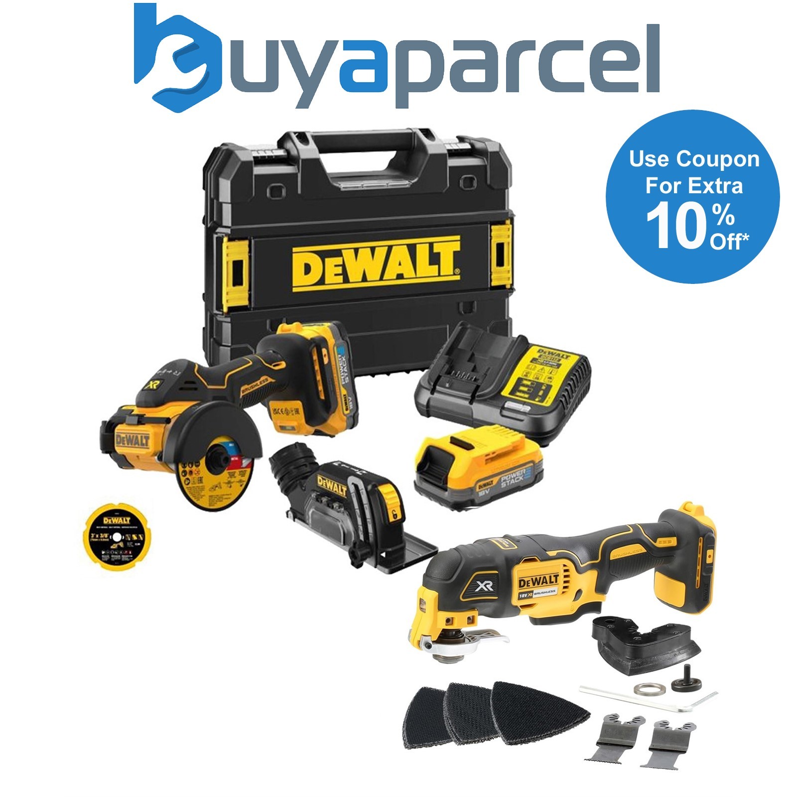 Dewalt DCS438E2T 18v XR Brushless Powerstack Circular Saw 76mm + DCS355N Tool