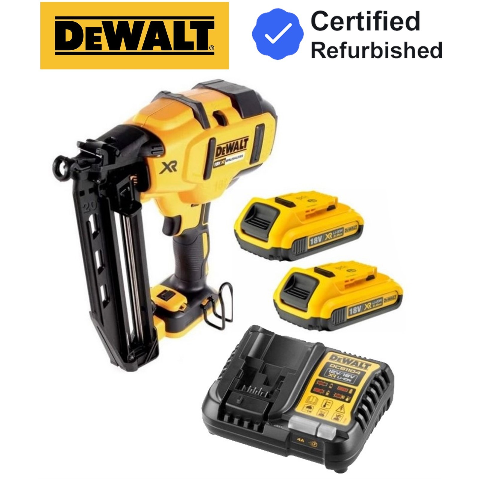 Dewalt DCN660D2 18v XR Brushless Second Fix Framing Nailer + 2 x 2.0Ah Batteries