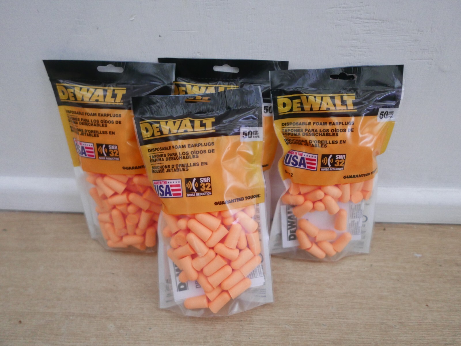 DEWALT DPG12 DISPOSABLE FOAM EAR PLUGS 4 PACKS OF 50
