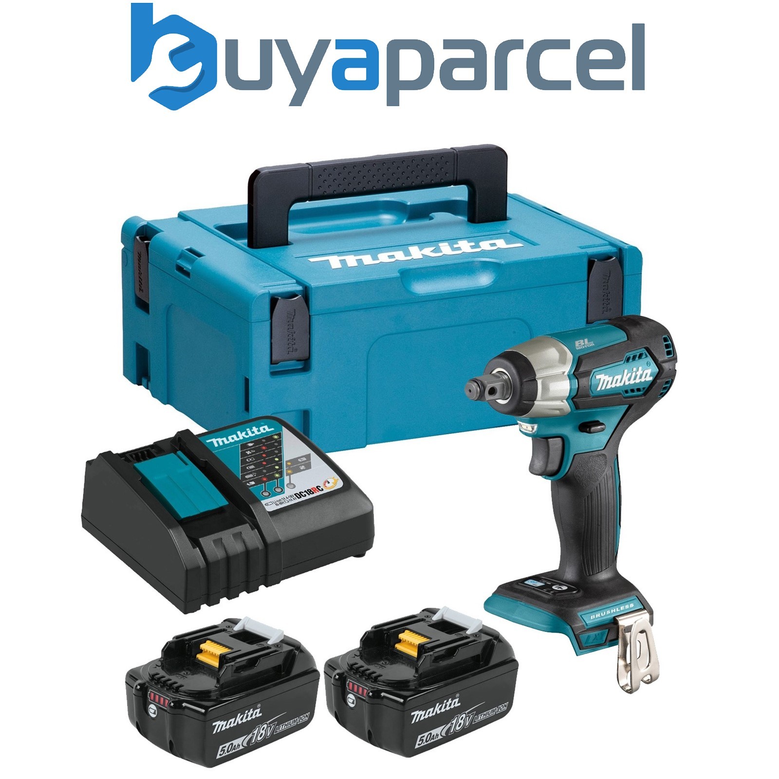 Makita DTW181RTJ 18v LXT 1/2" Impact Wrench Brushless Cordless Compact 2 x 5.0ah