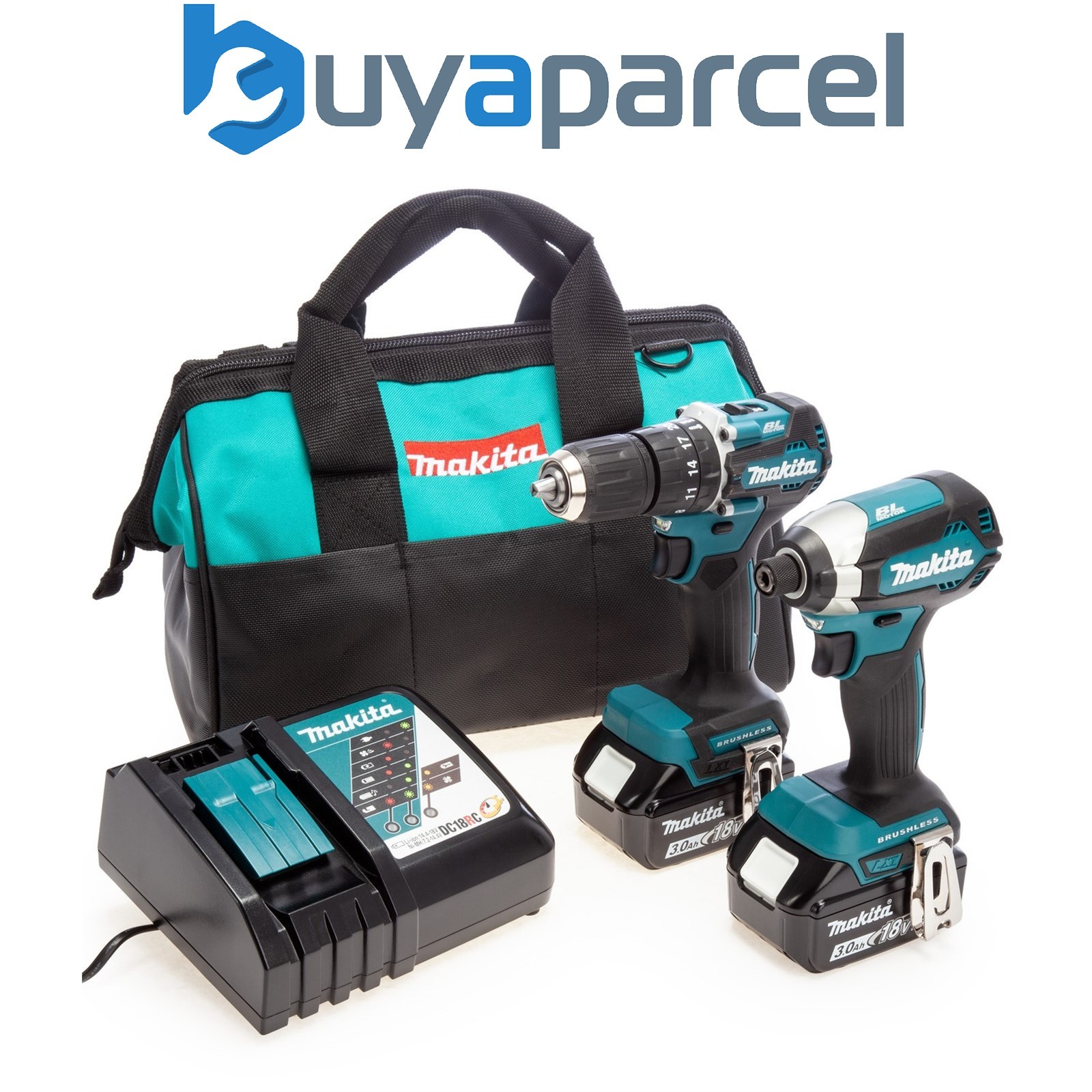 Makita 18v DLX2460X1 Brushless Kit DHP487 Hammer Drill DTD153 Impact Driver 3ah