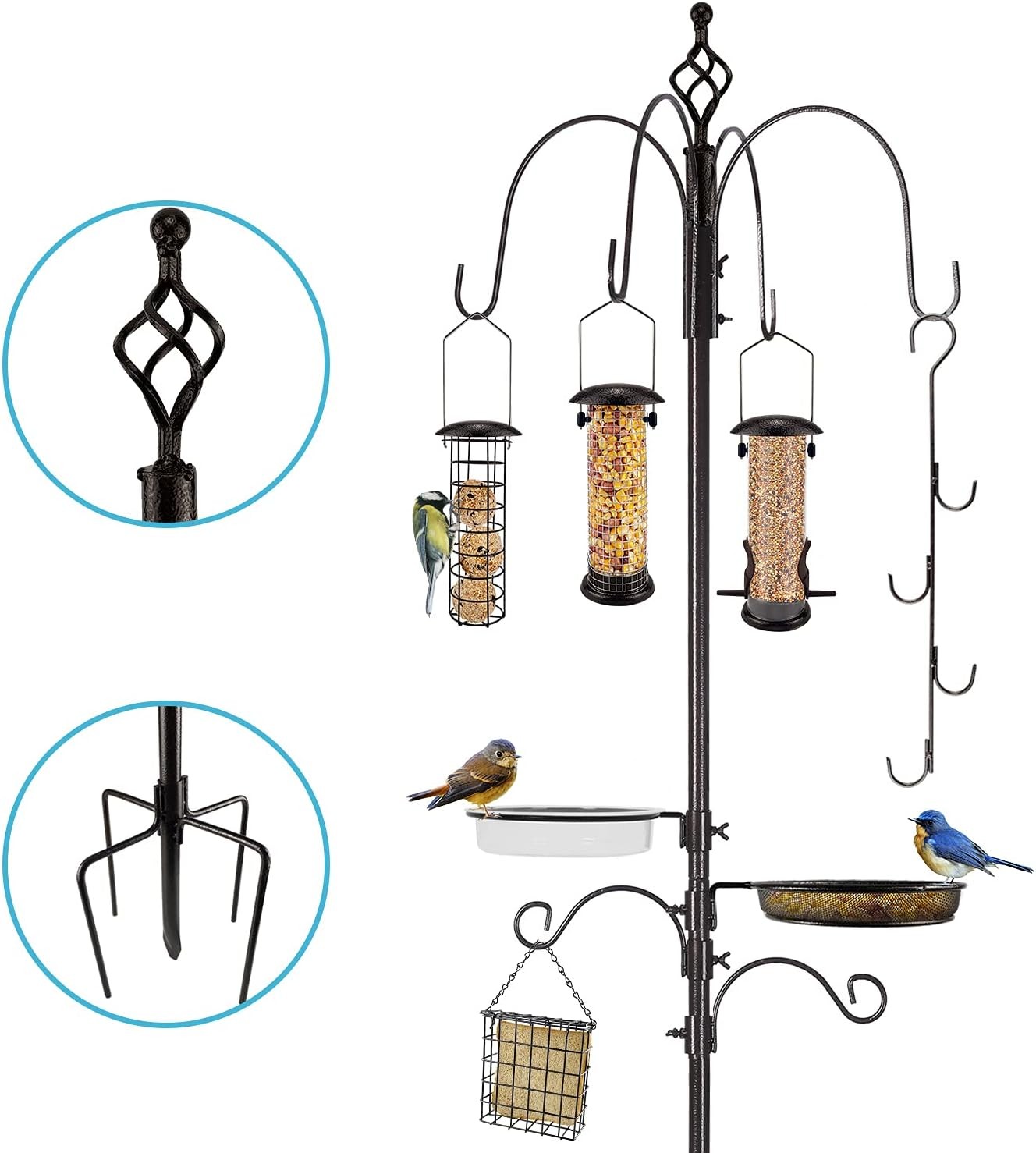 Urban Deco Wild Bird Feeding Station Kit Heavy duty Bird Feeder Pole Hanging Ki