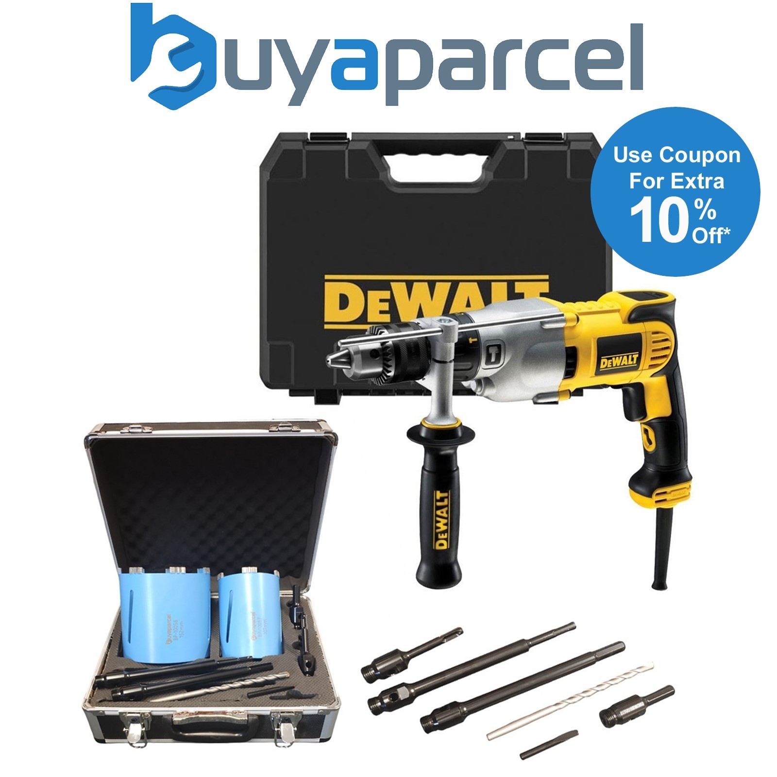 Dewalt D21570K Dry Diamond Core Drill Rotary Percussion 240v + 7PC Electricians