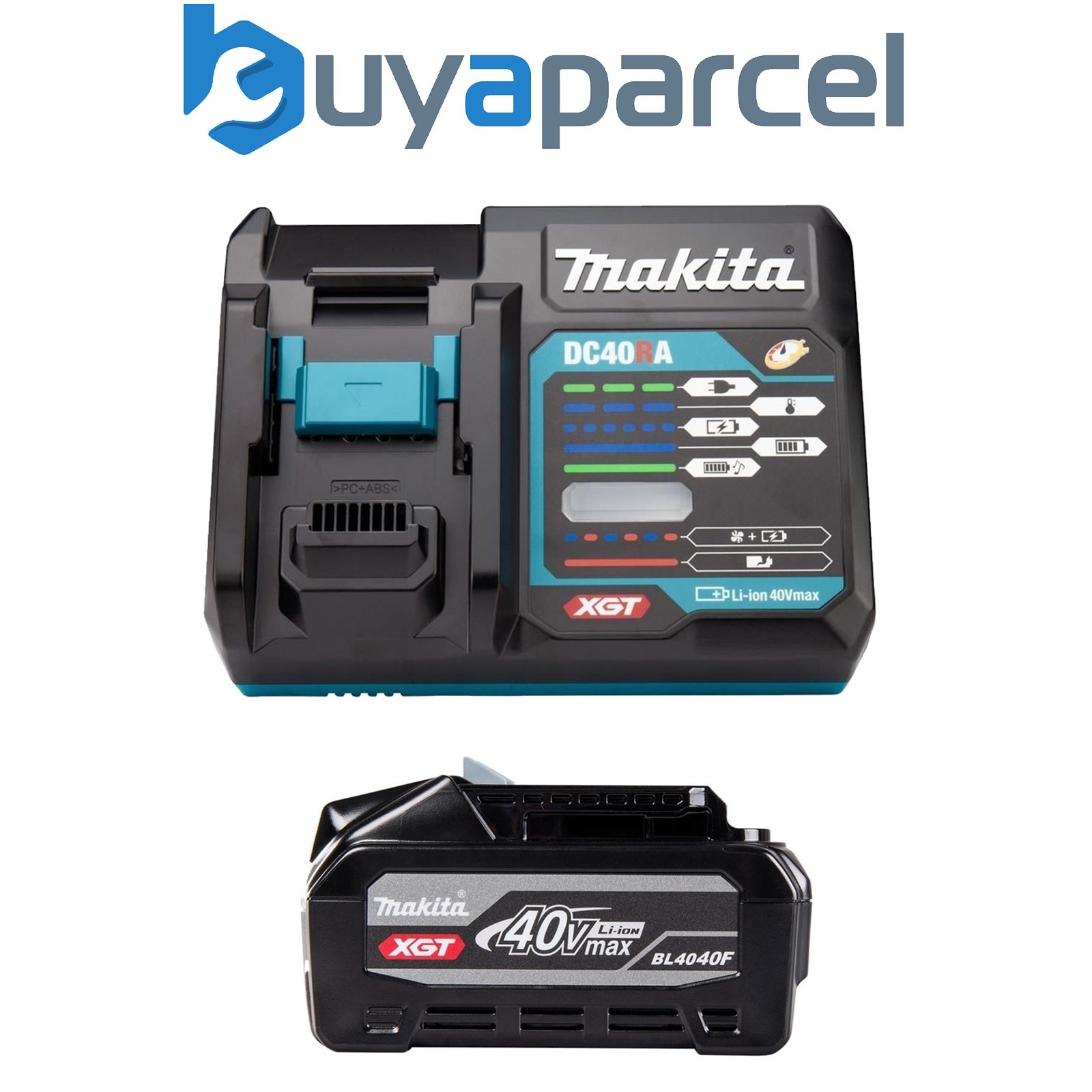 Makita BL4040F 40V Max 4Ah Li-ion XGT Batterys 191B36-3 + DC40RA Fast Charger