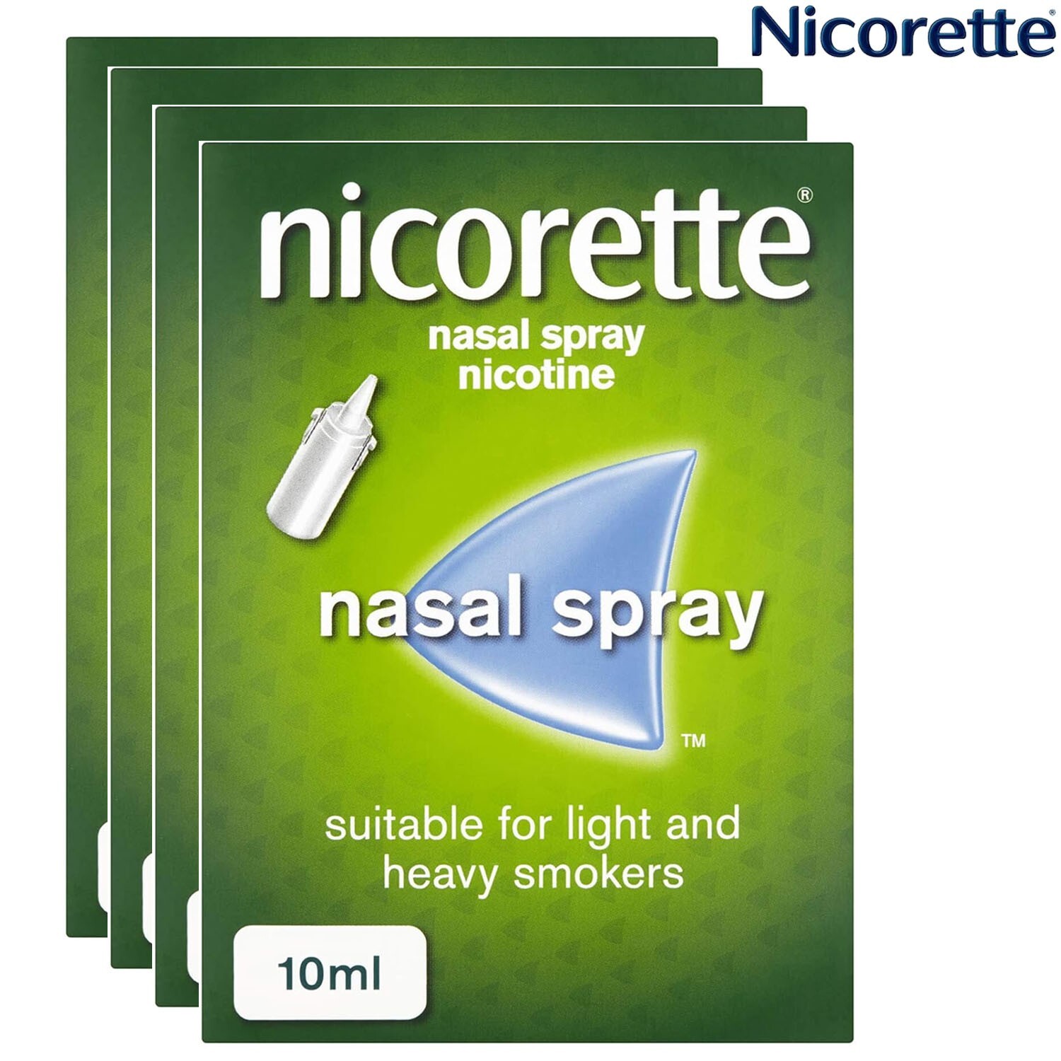 Nicorette Nasal Spray Nicotine, 10 ml (Stop Smoking Aid)- Pack 4