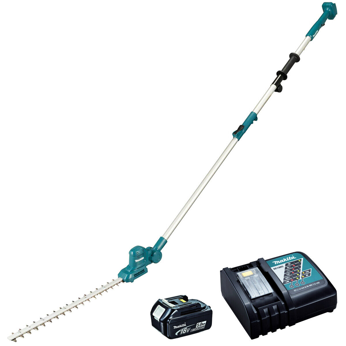 Makita DUN461WRT 18V Brushless Head Pole Hedge Trimmer 1 x 5.0AH Battery Charger