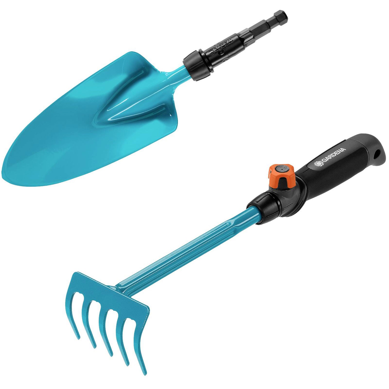 GARDENA Combisystem Tool Set: Trowel Rake Handle for Planting