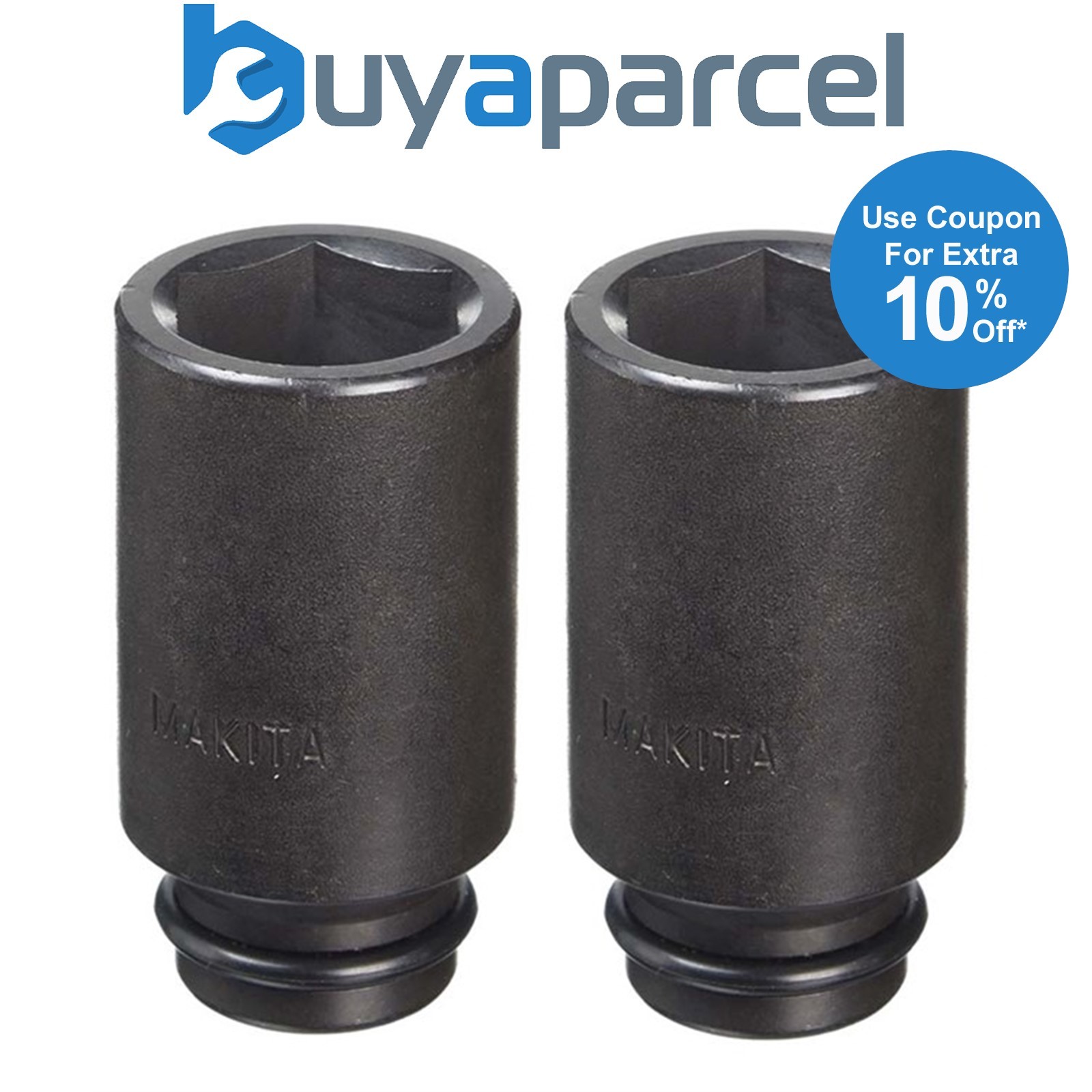 2 x Makita 134847-1 1/2" 30mm Impact Socket 75mm Long