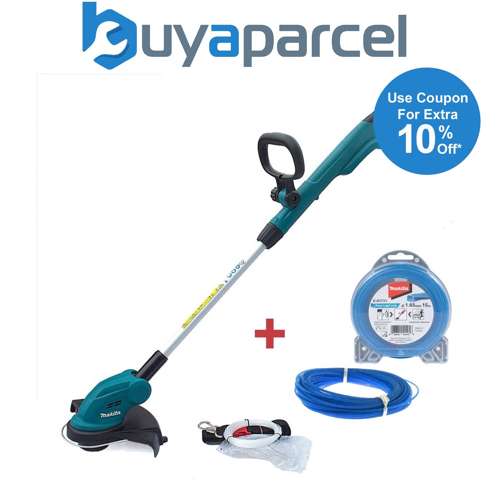 Makita DUR181Z LXT 18v Cordless Grass Line Trimmer Strimmer + Low Noise 15m Line