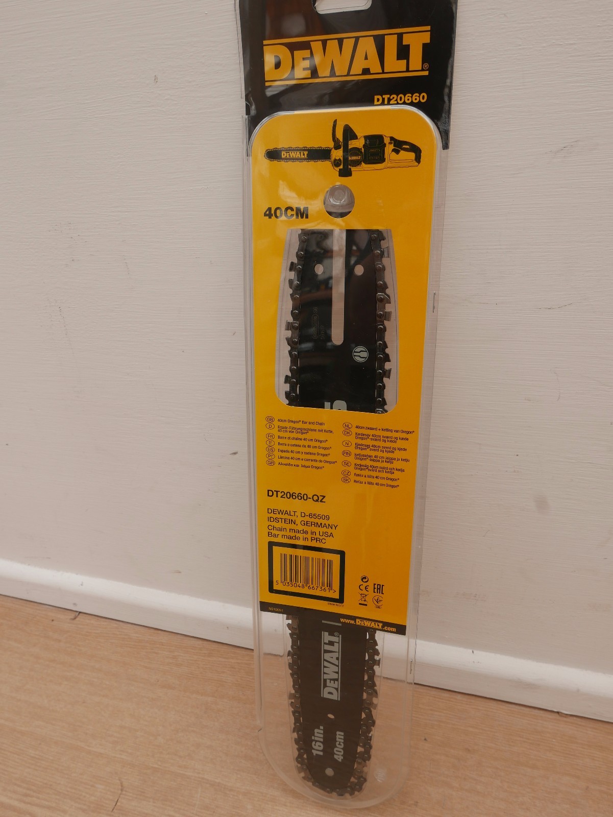 DEWALT DT20660 16" 40CM 54V FLEXVOLT DCM575 CHAINSAW BAR & CHAIN