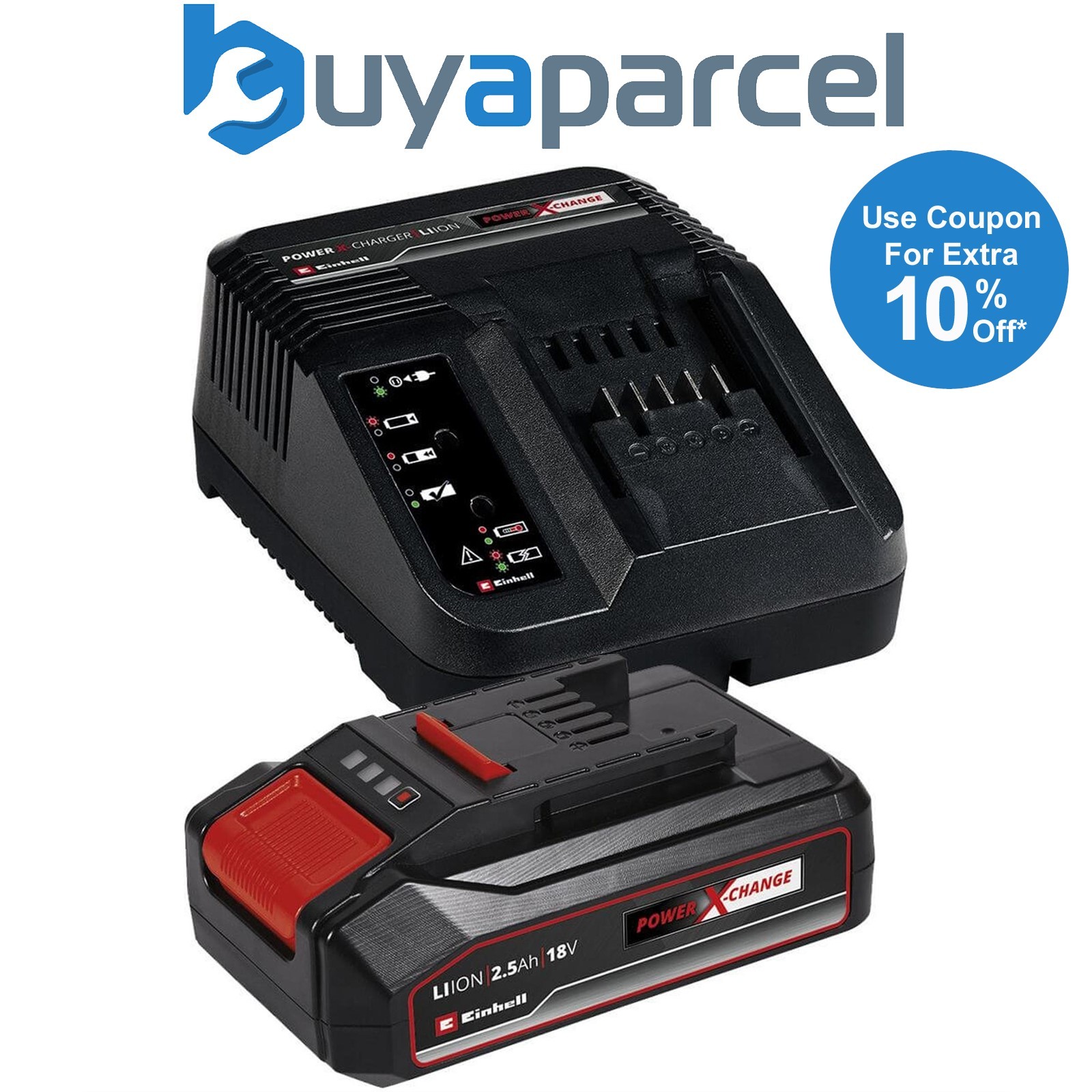 Einhell Ozito Power X-Change PXC 18v 2.5Ah Cordless Lithium Battery Fast Charger