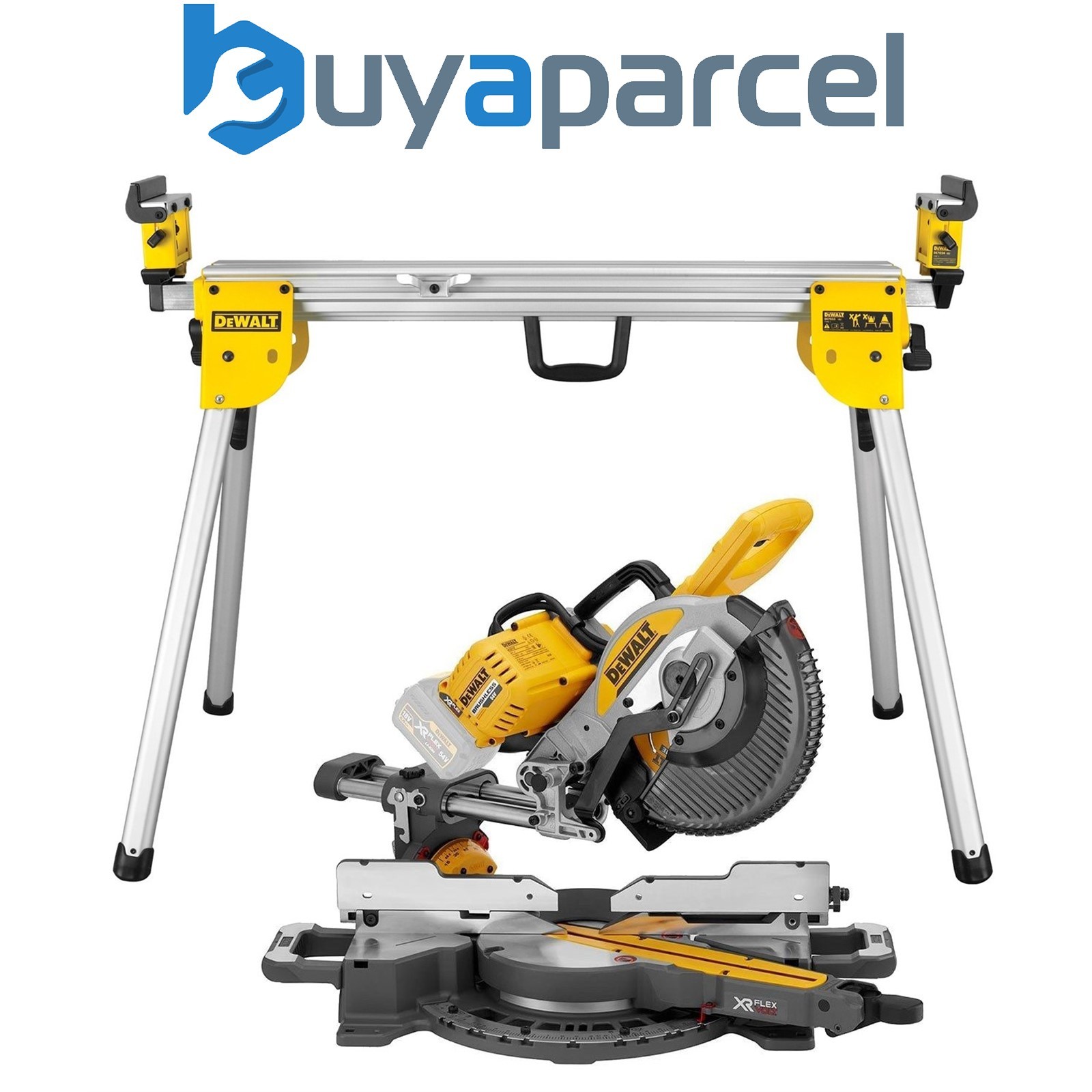Dewalt DCS727N XR 2 X 54v Flexvolt Cordless 205mm Mitre Saw + DE7033 Leg Stand