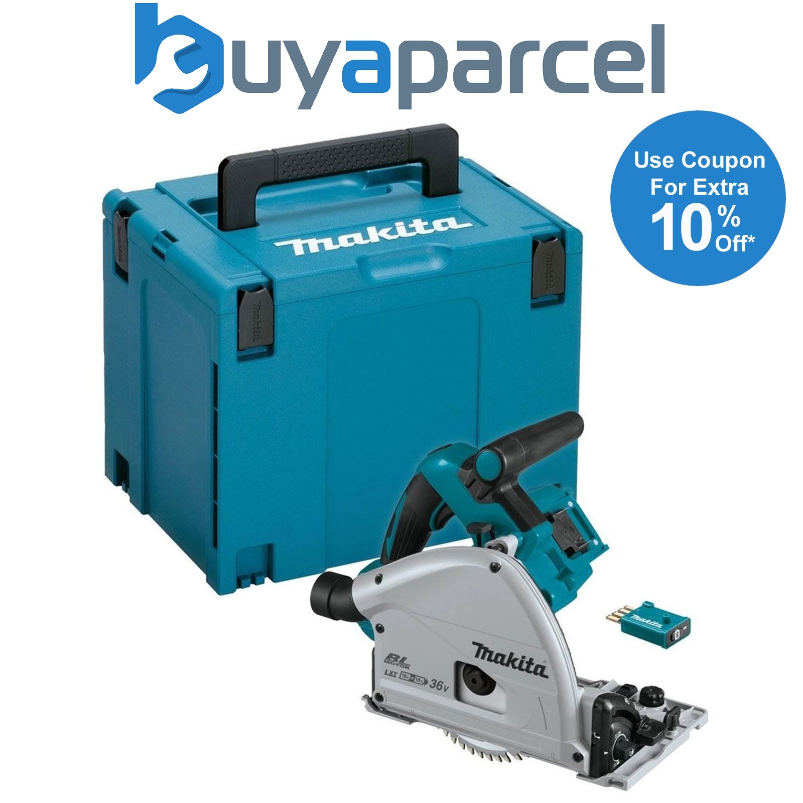 Makita DSP601ZJU 36v Twin 18v Brushless Plunge Cut Saw 165mm AWS Wireless - Bare