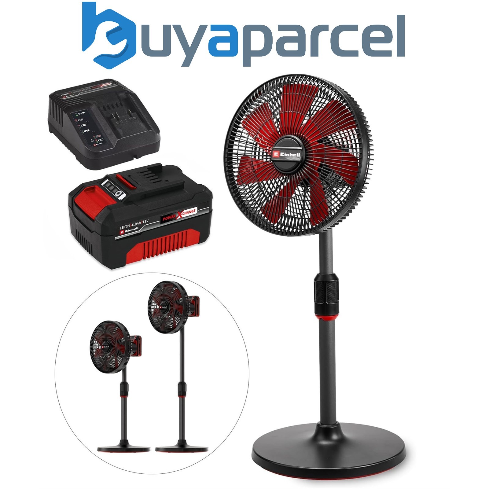 Einhell Cordless Pedestal Floor Fan 18V 320mm 4 Speed PXC GE-CF 18/320 1x4.0Ah