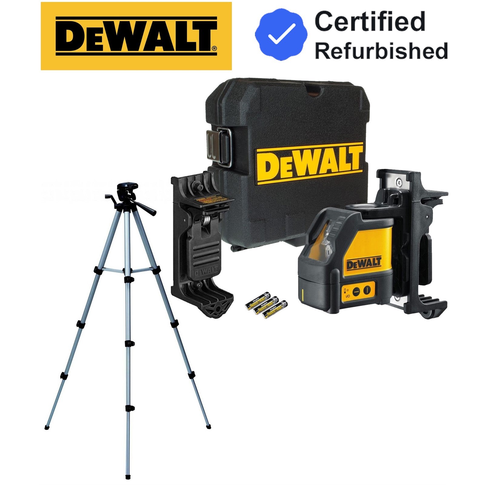 Dewalt DW088K Self Levelling Cross Line Laser Level Bracket Case + Bag + Tripod