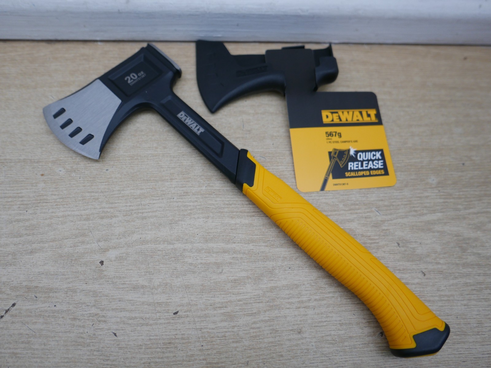 DeWALT DWHT51387-0 20oz CAMPERS HAND AXE HATCHET + SHEATH