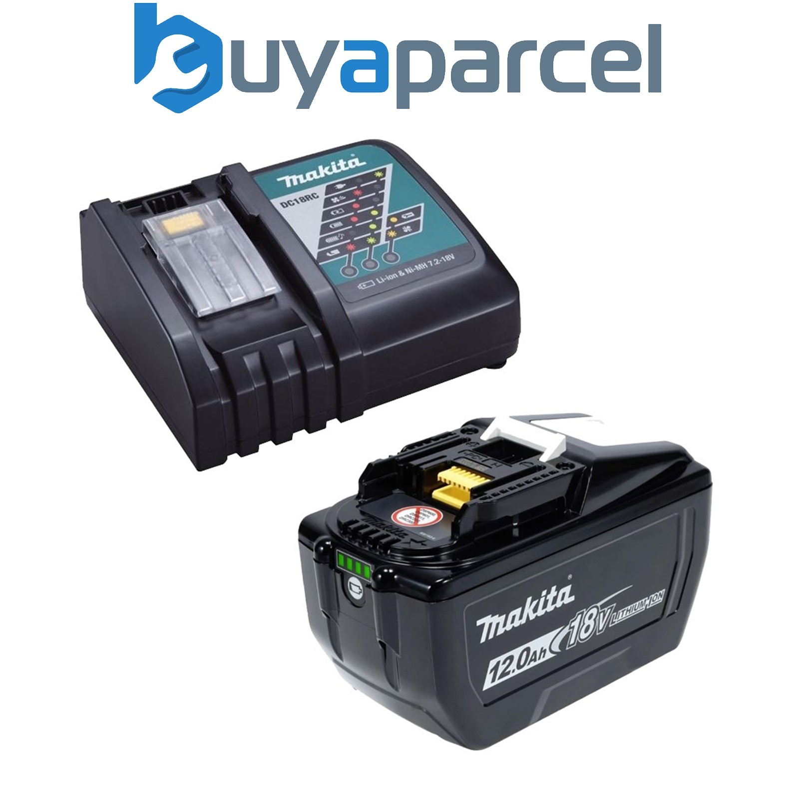 Genuine Makita 18V 12.0Ah LXT Star Lithium Battery BL18120 + DC18RC Fast Charger