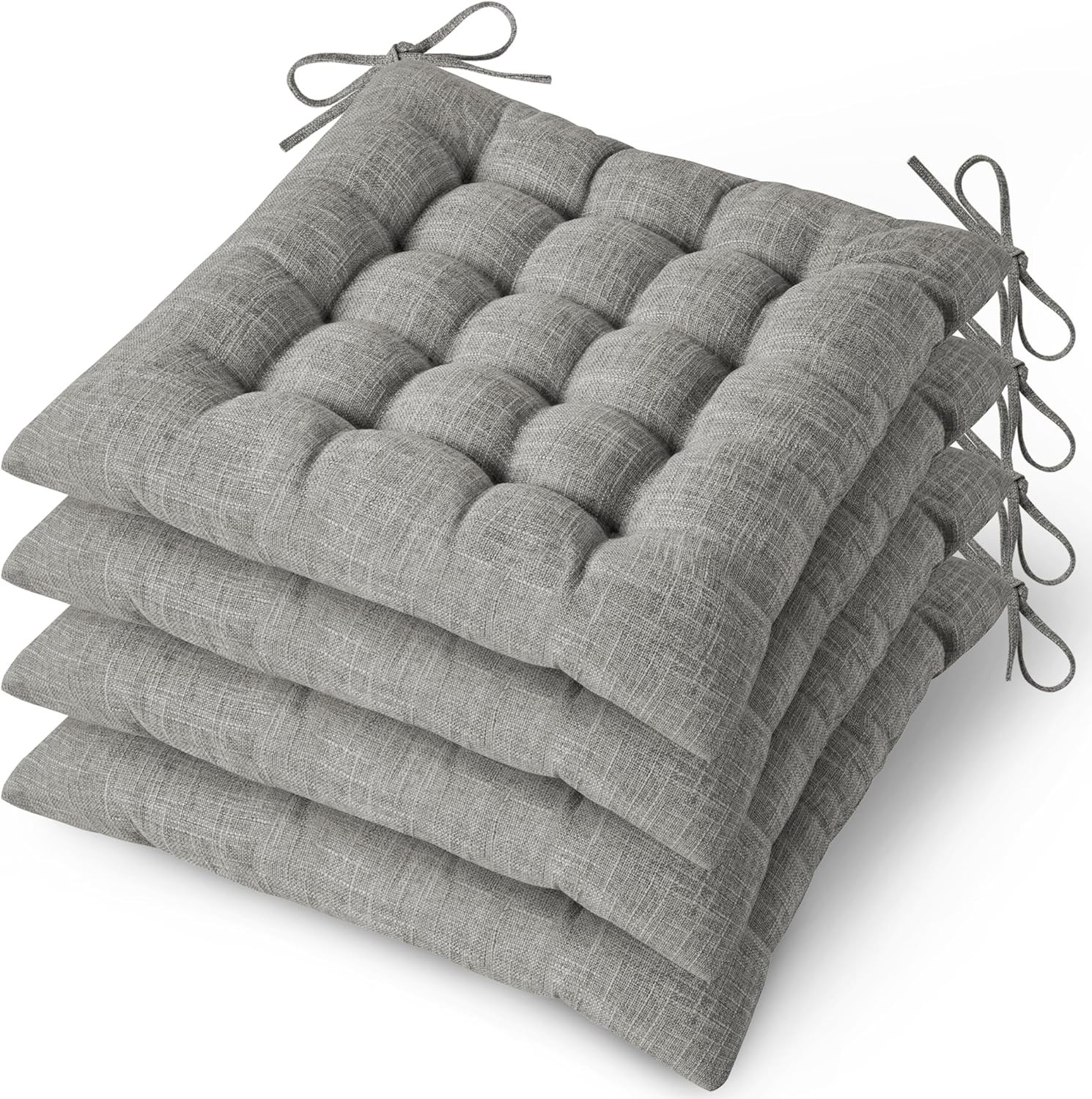 Dining Chair Cushions Set of 4 with 16 Fixed Points Soft Kitchen Chair Pads wit