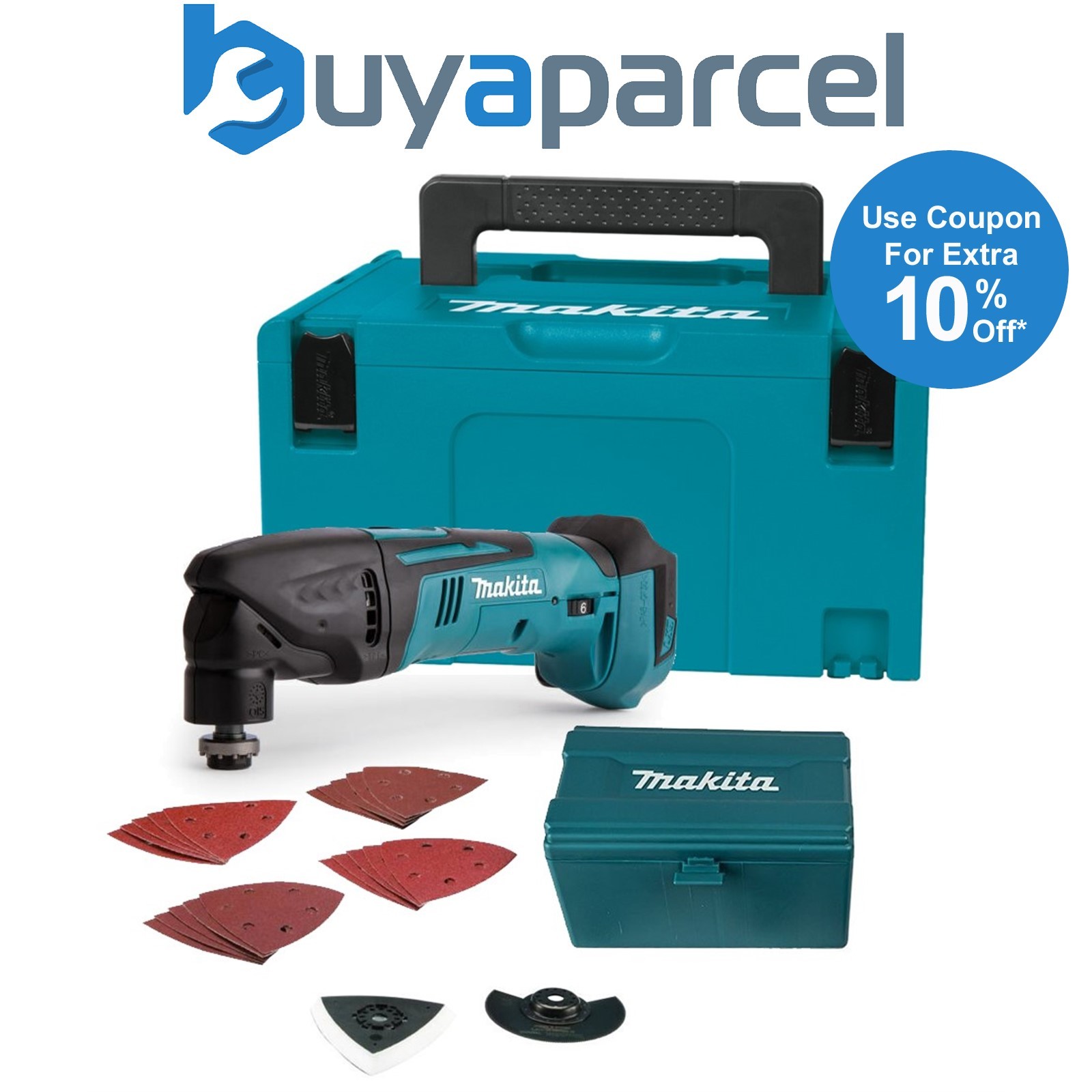 Makita DTM50Z 18v LXT Lithium Cordless Multi Tool Multi Tool Makpac + 22 Access