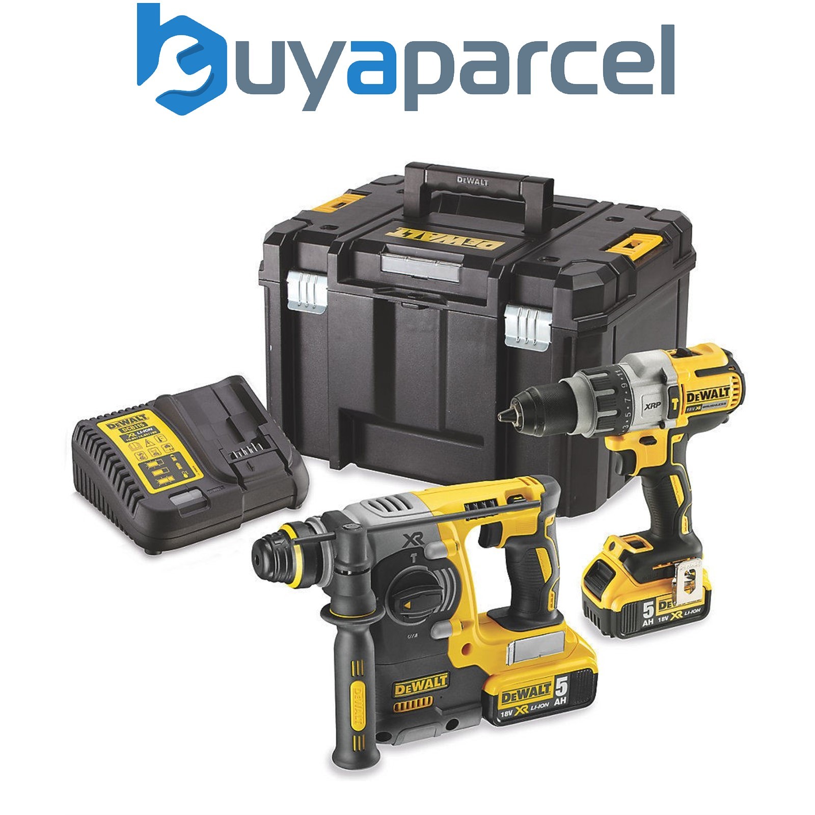 Dewalt DCK229P2T 18V Brushless Twin Pack DCD996 Combi Drill + DCH273 SDS Hammer