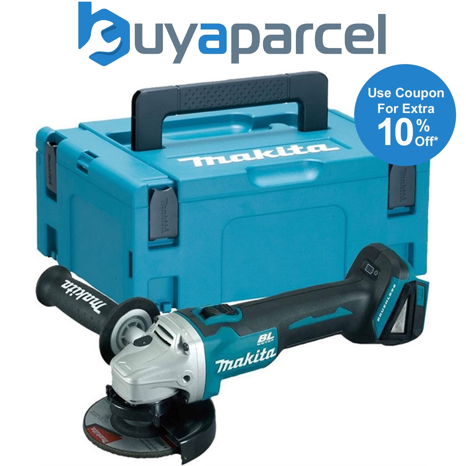 Makita DGA504Z 18v Cordless Brushless 125mm Angle Grinder Lithium Bare + Makpac