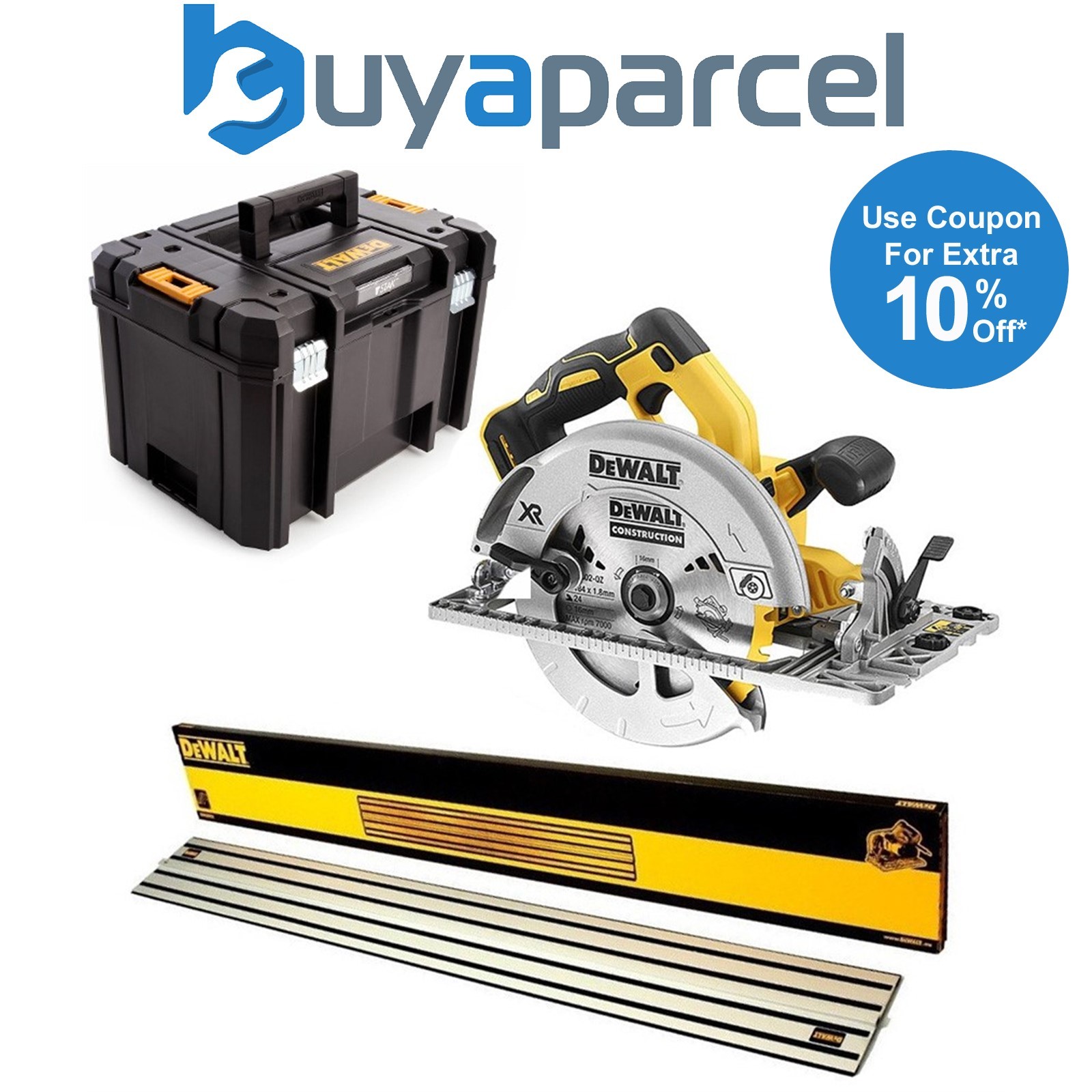 Dewalt DCS572NT 18v XR Brushless 184mm Circular Saw Plunge Base+ 1.5m Guide Rail