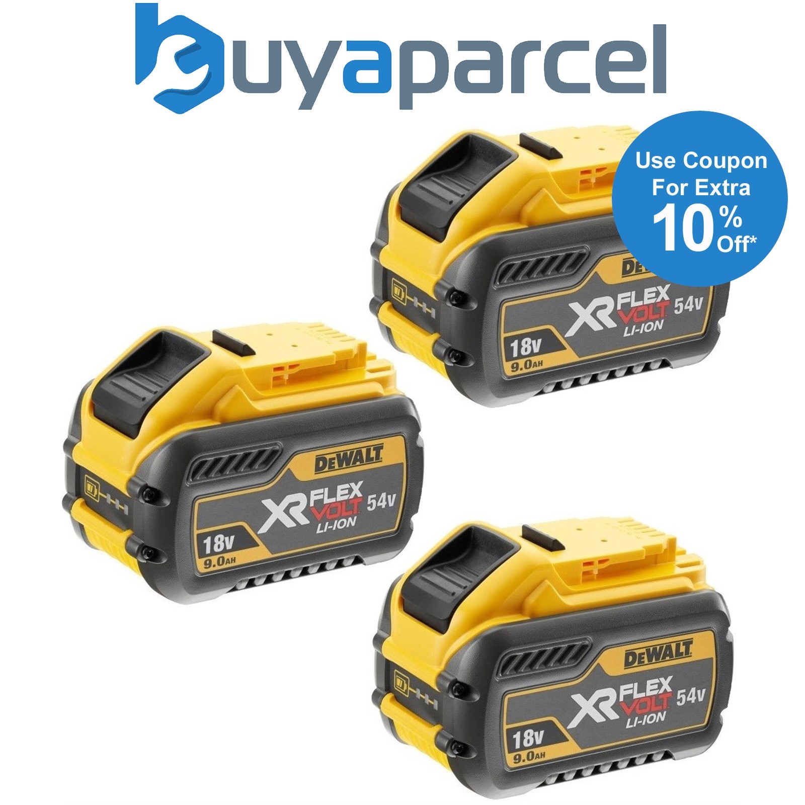 Dewalt DCB547 18v / 54v XR FLEXVOLT 9.0ah Battery DCB547-XJ - 3 Pack Flex Volt