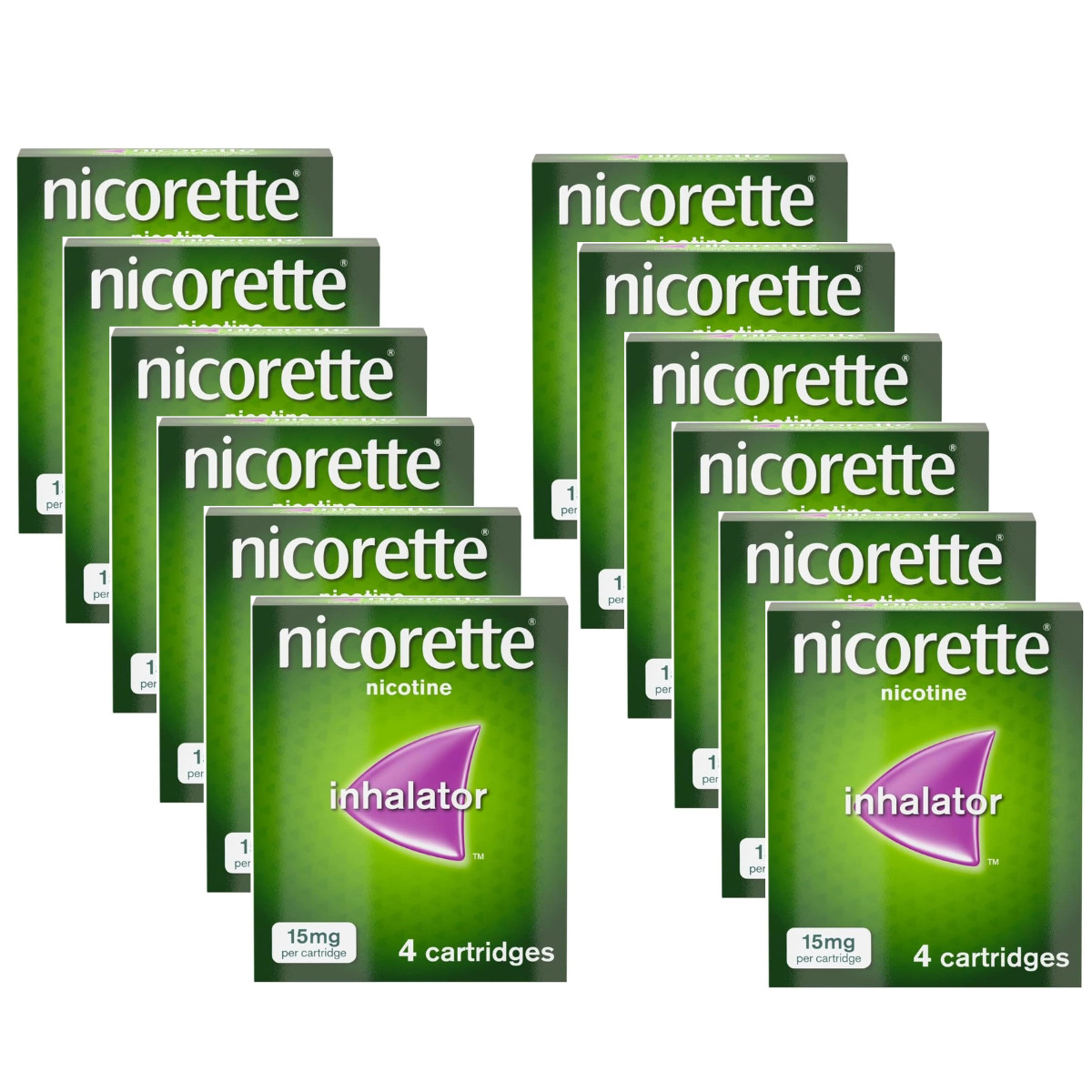 Nicorette 15mg Inhalator Nicotine 4 Cartridges Pack 12