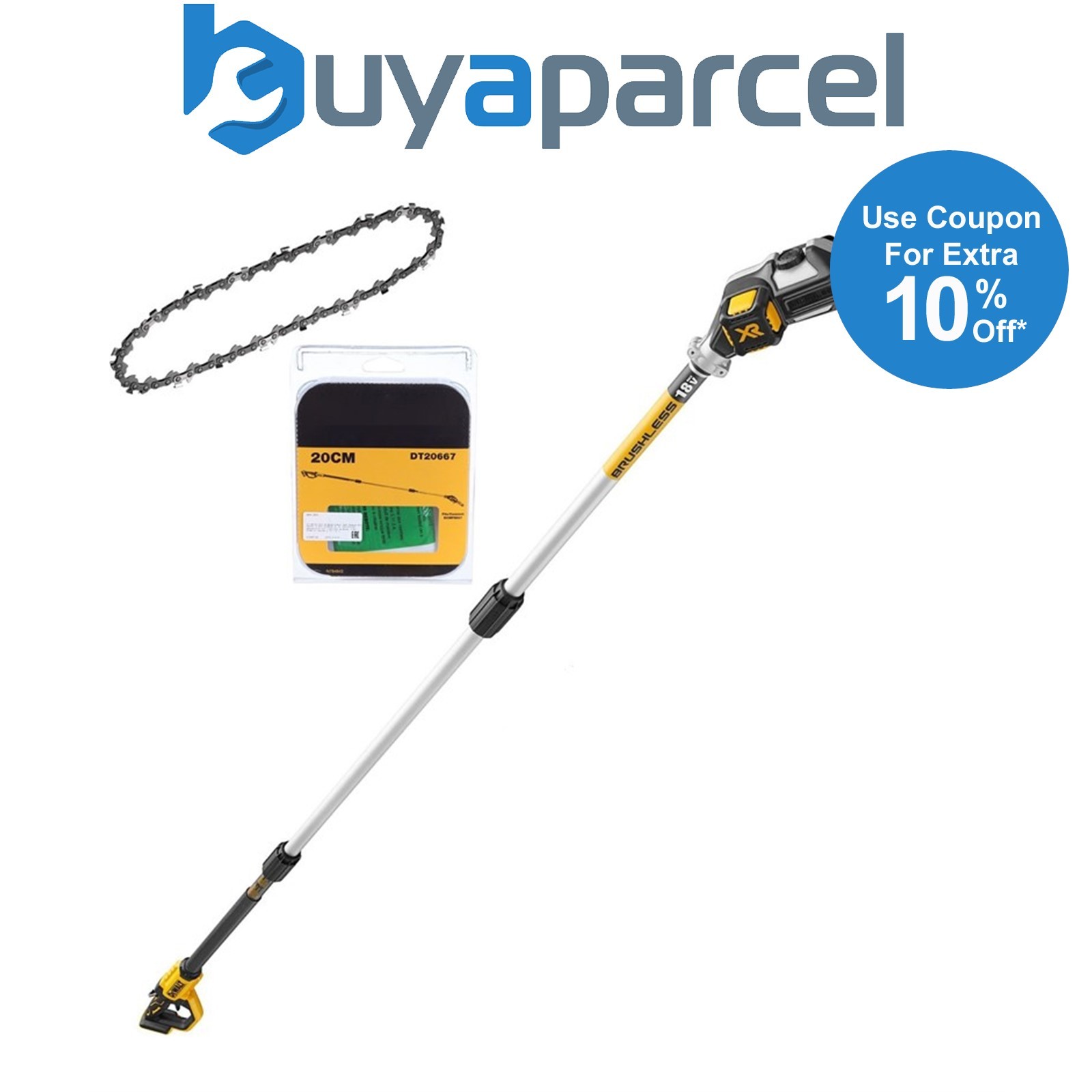Dewalt DCMPS567N 18v XR Brushless Pole Saw Chainsaw Pruner Split Shaft + Chain