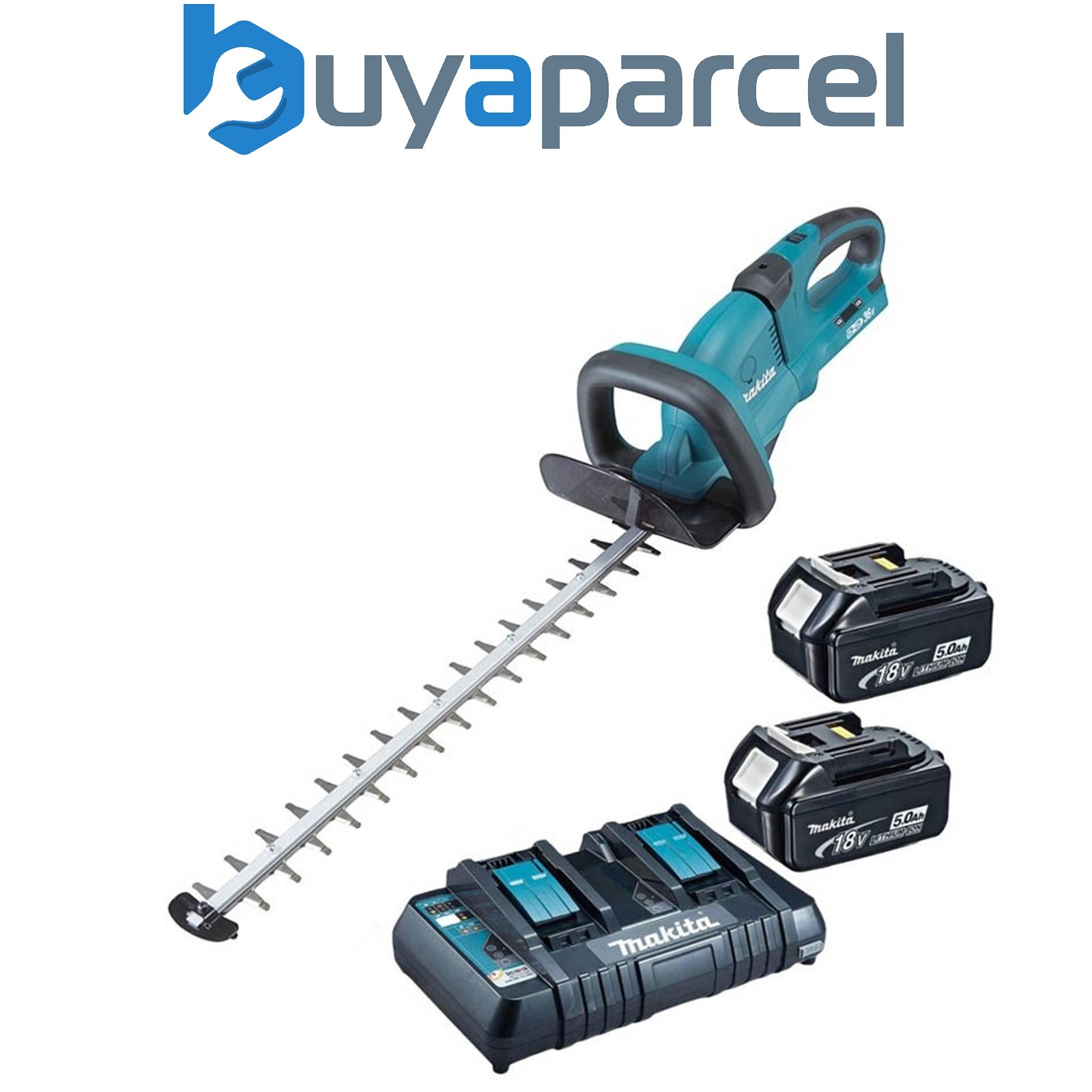 Makita DUH651PT2 Twin LXT 18v / 36v Li Ion Hedge Trimmer 2 x 5.0ah Dual Charger