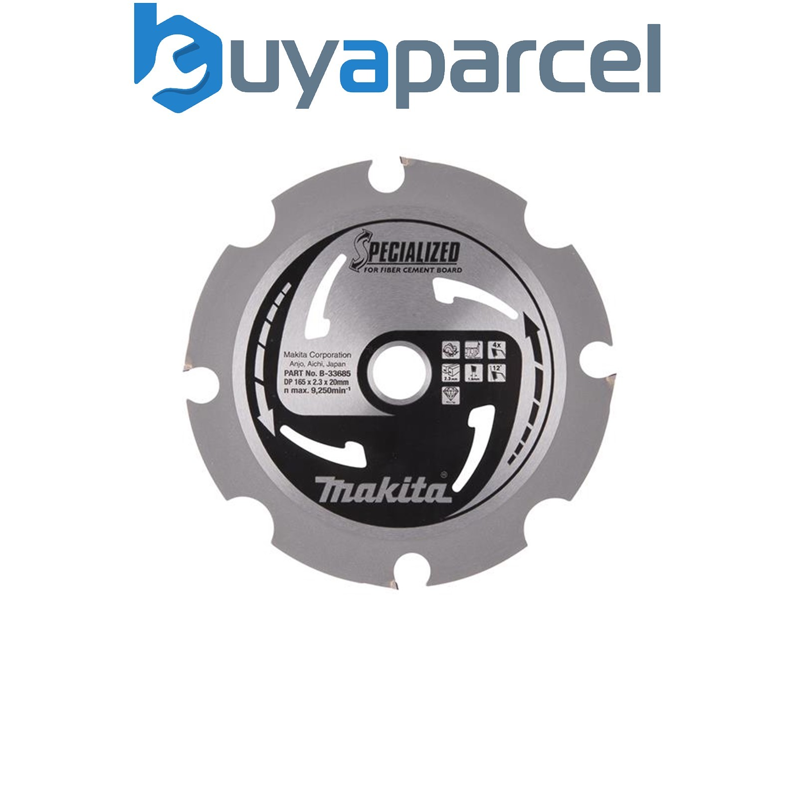 Makita B-33685 B-33685 Specialized Blade for Fibre Cement Board 165 x 20mm x 4T