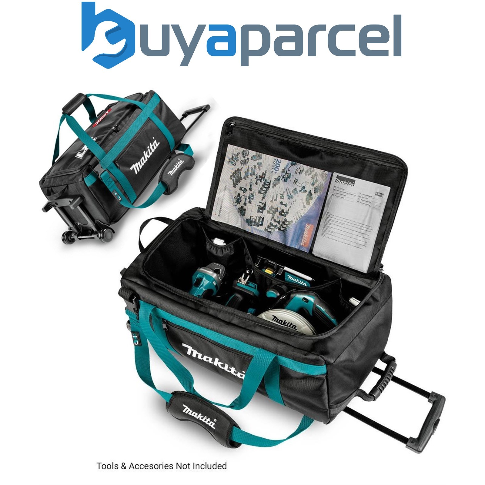 Makita E-12712 53.5L Ultimate Heavyweight Trolley Tool Bag Wheels Shoulder Strap