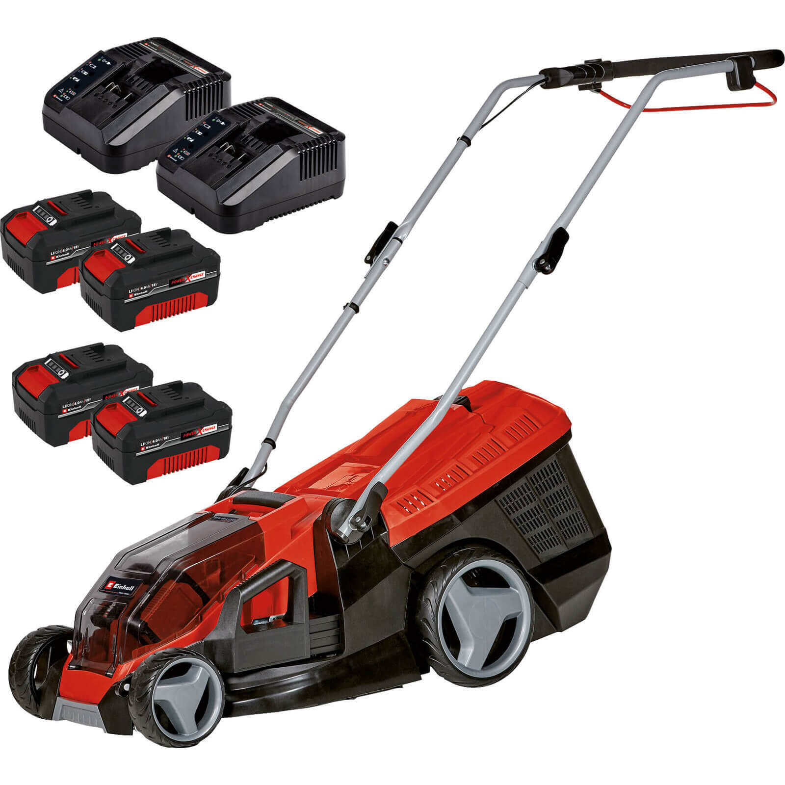 Einhell GE-CM 36/36 Li 36v Cordless Brushless Rotary Lawnmower 360mm 4 x 4ah Li-