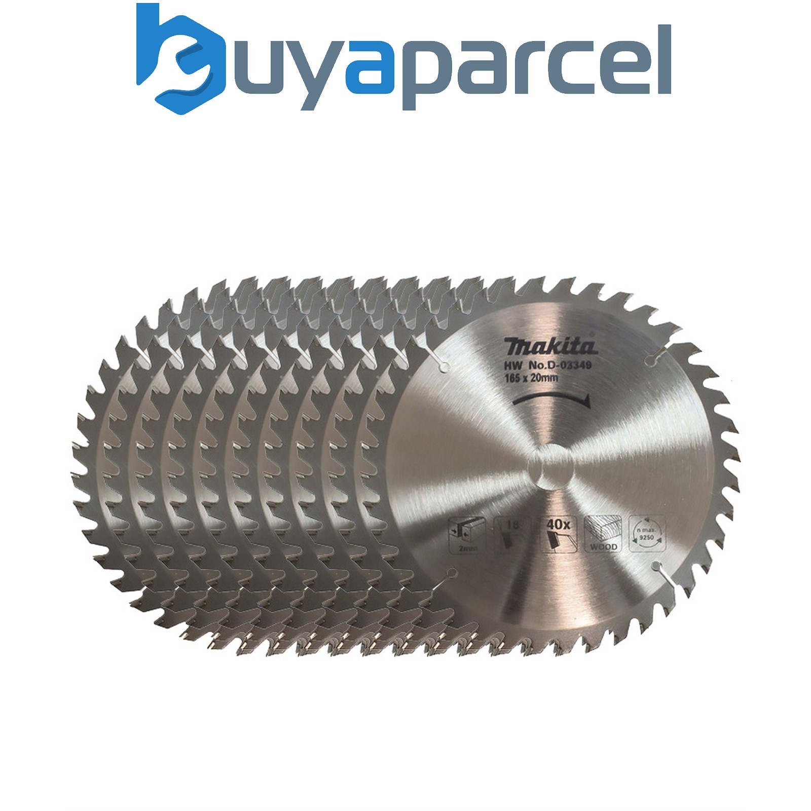 10 Makita D-03349 Circular Saw Blade 165 X 20 40 Teeth Suit DSS611 DSS610 DHS680