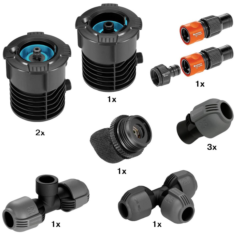 GARDENA Pipeline Starter Set with Hose Connector and Stop Valve