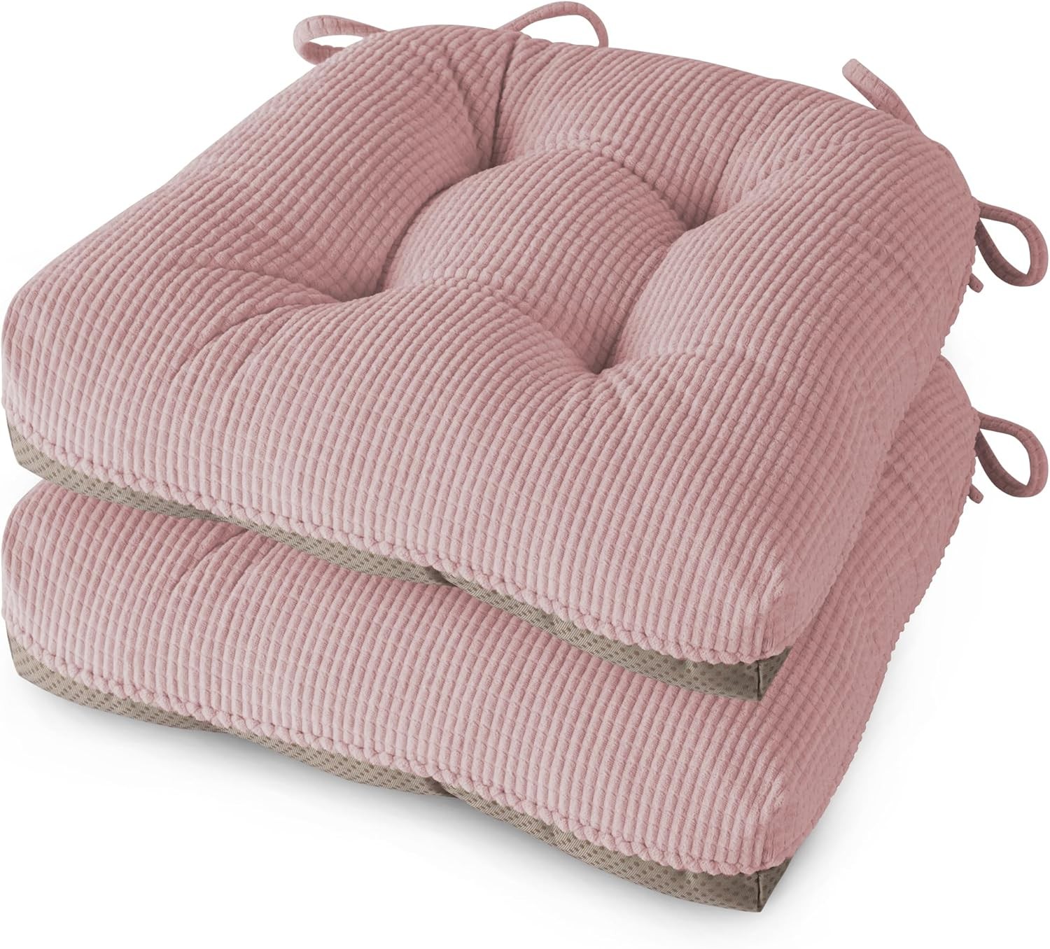 Indoor Kitchen Chair Cushions Set of 2 Dining Chair Cushions with Ties Tufted a