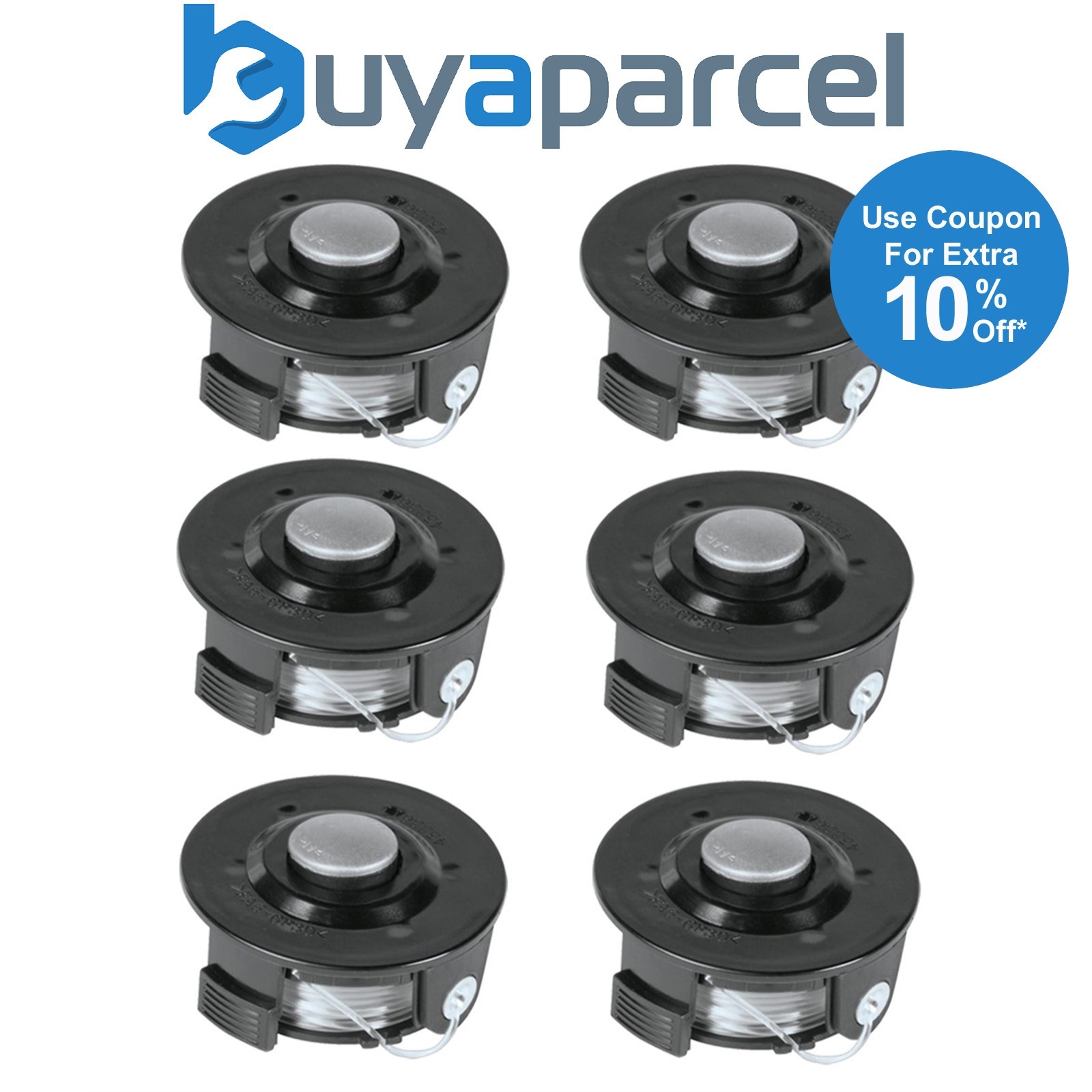 6 x Makita Grass Trimmer Spool 6m Line Metal Bump Head DUR181Z DUR193Z DUR180