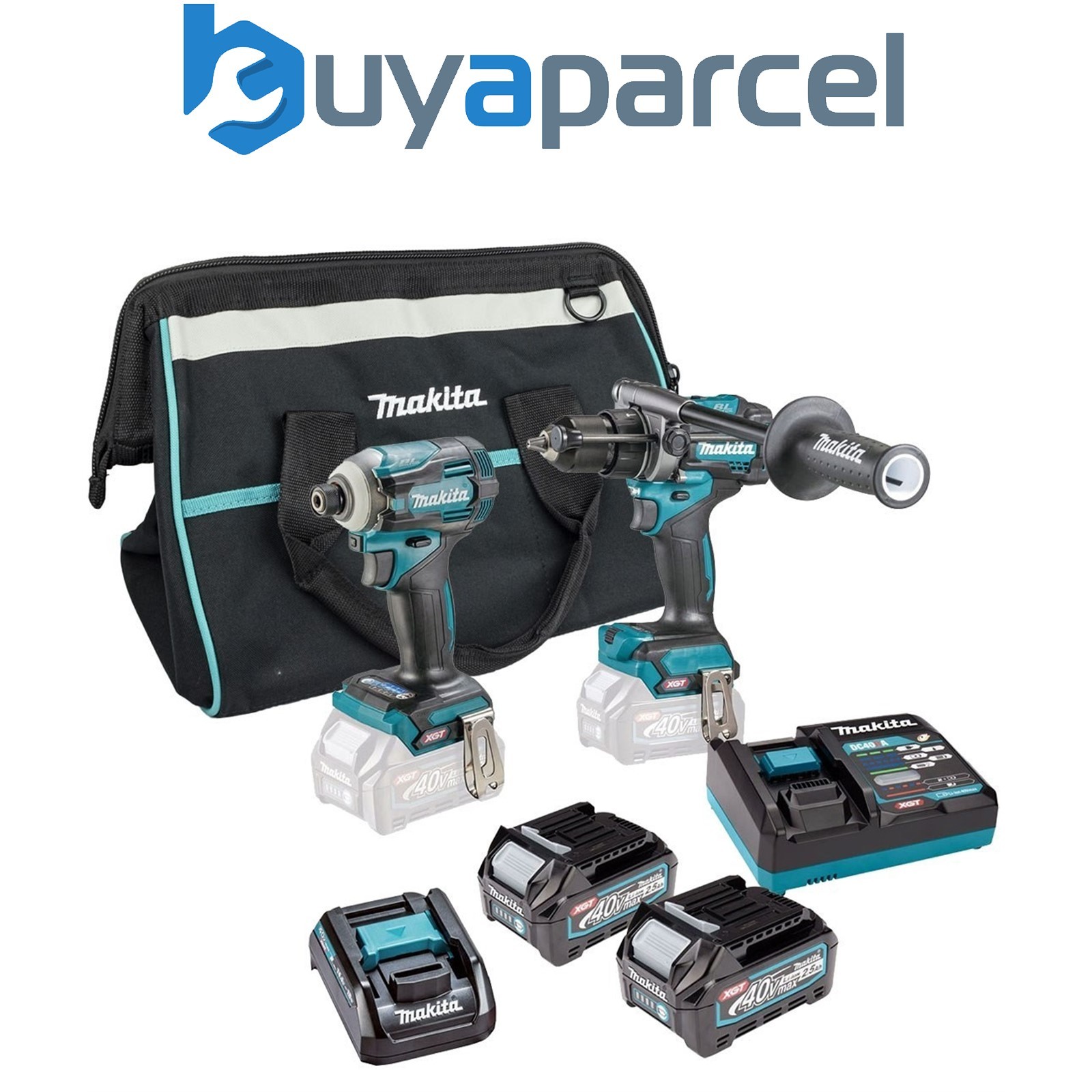 Makita DK0114G202 40v Max XGT Brushless Combi Hammer Drill Impact Impact Driver